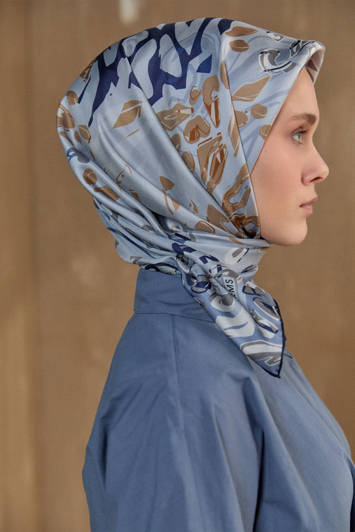 Leopar Desenli Twill İpek Eşarp, Tesettür Giyim