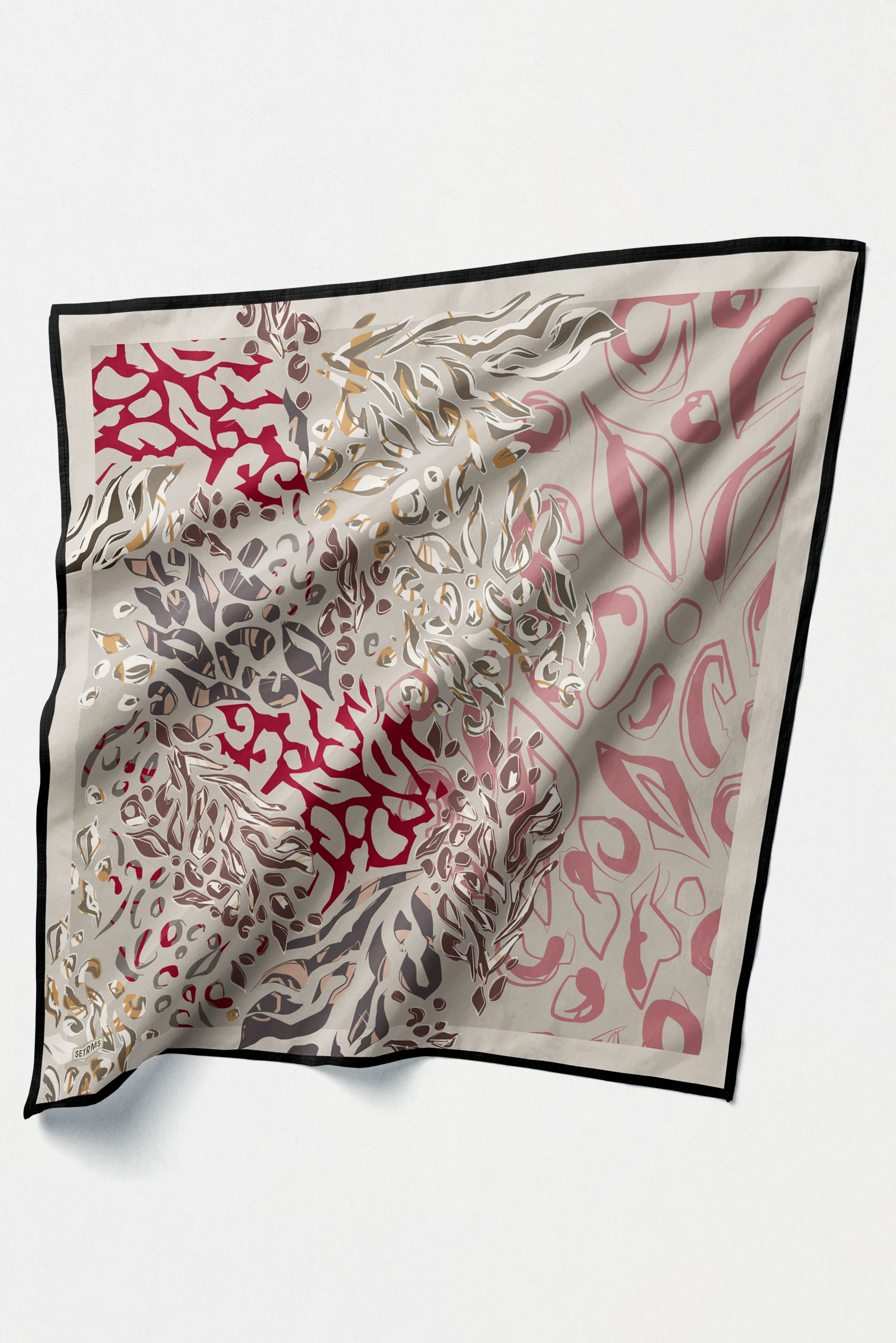 Leopar Desenli Twill İpek Eşarp, Tesettür Giyim