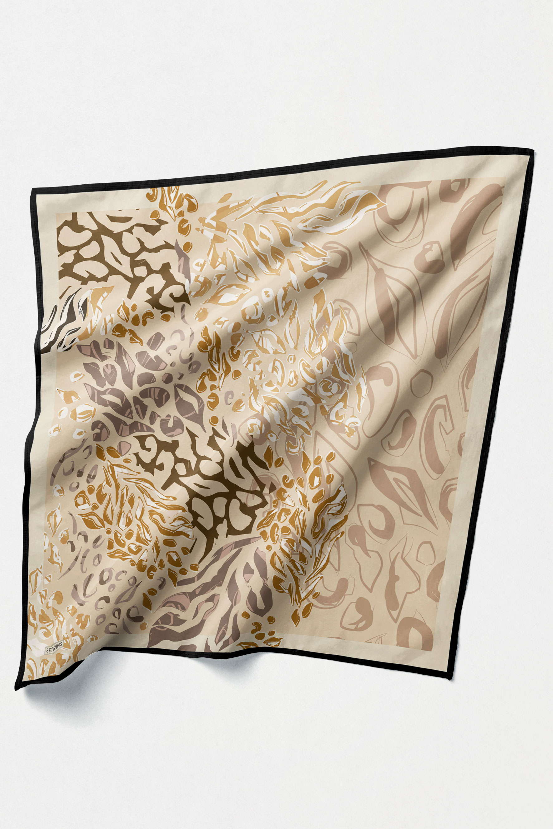 Leopar Desenli Twill İpek Eşarp, Tesettür Giyim
