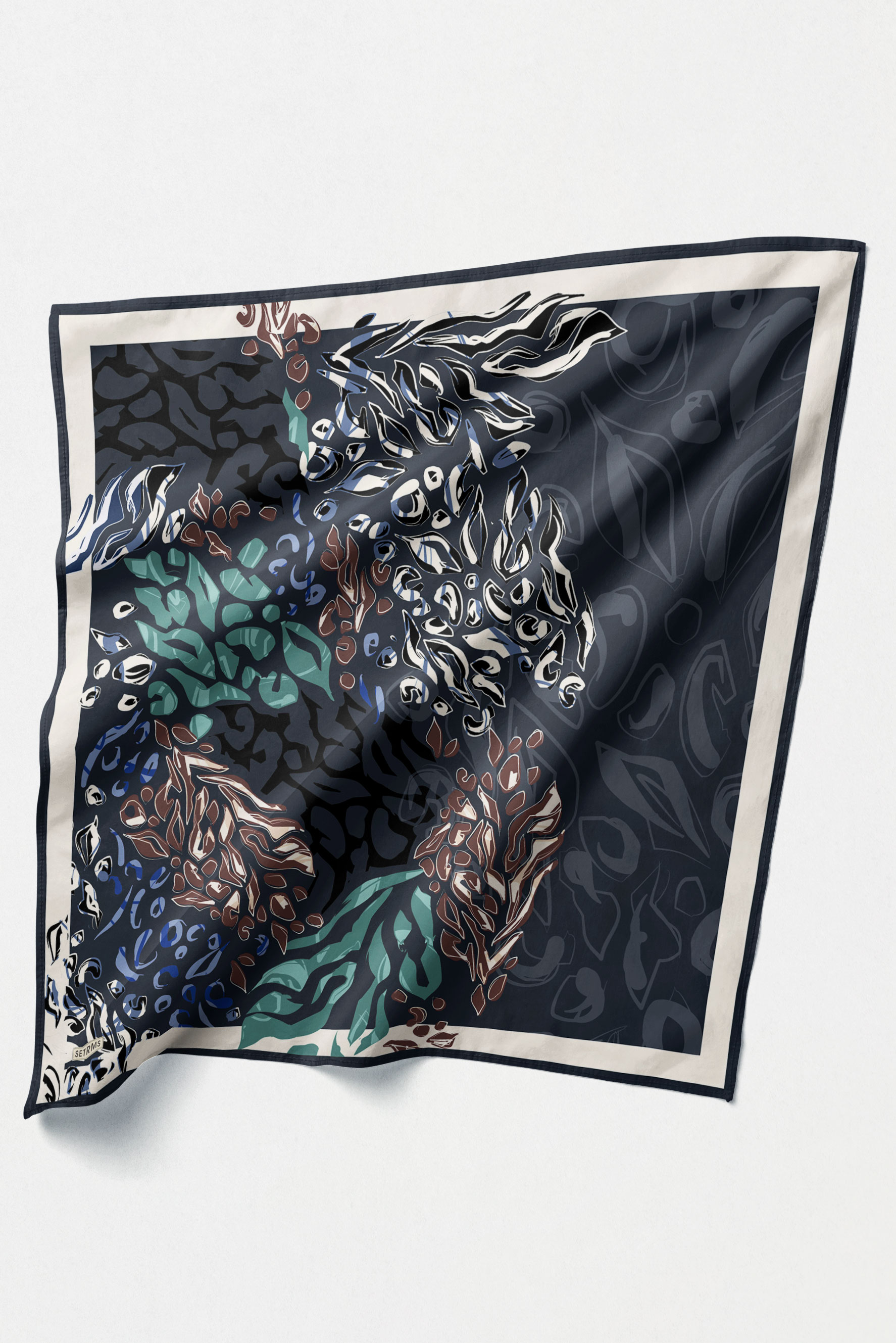 Leopar Desenli Twill İpek Eşarp, Tesettür Giyim