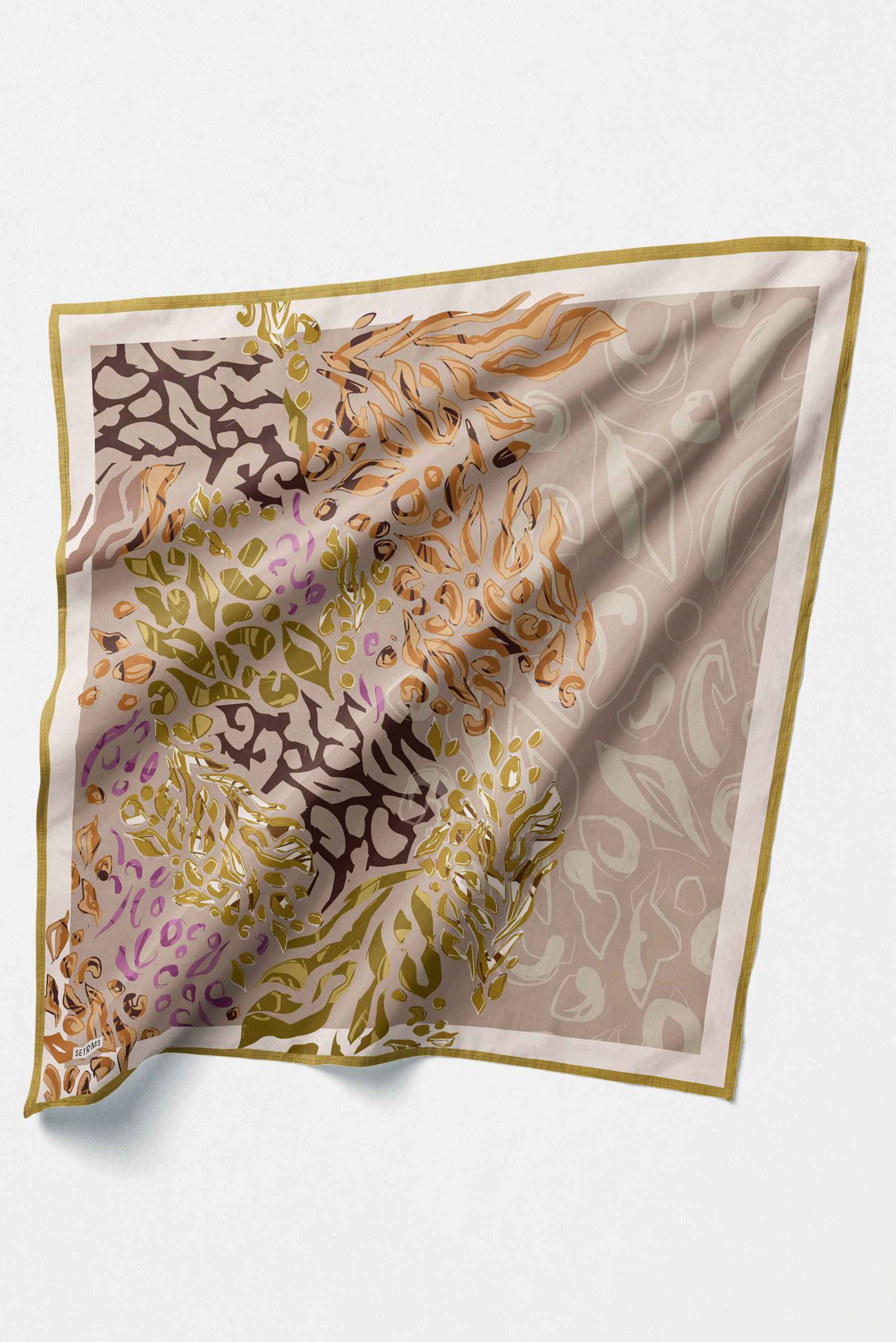 Leopar Desenli Twill İpek Eşarp, Tesettür Giyim