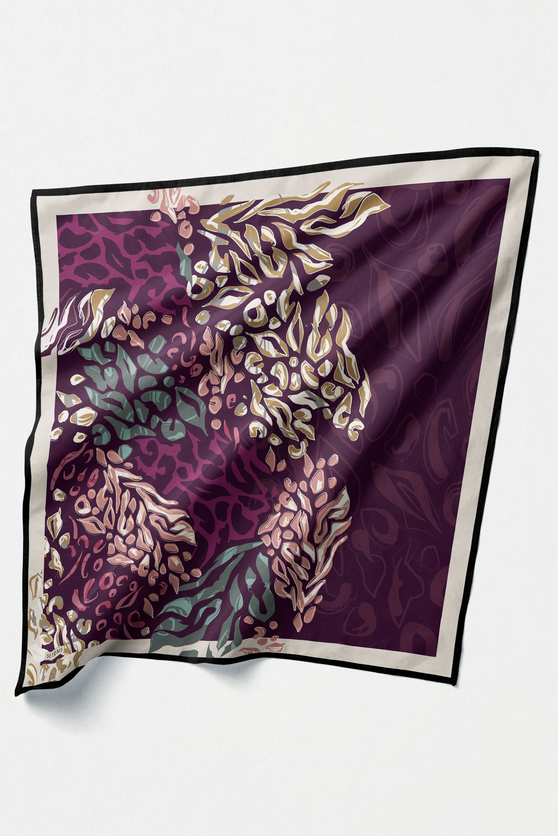 Leopar Desenli Twill İpek Eşarp, Tesettür Giyim