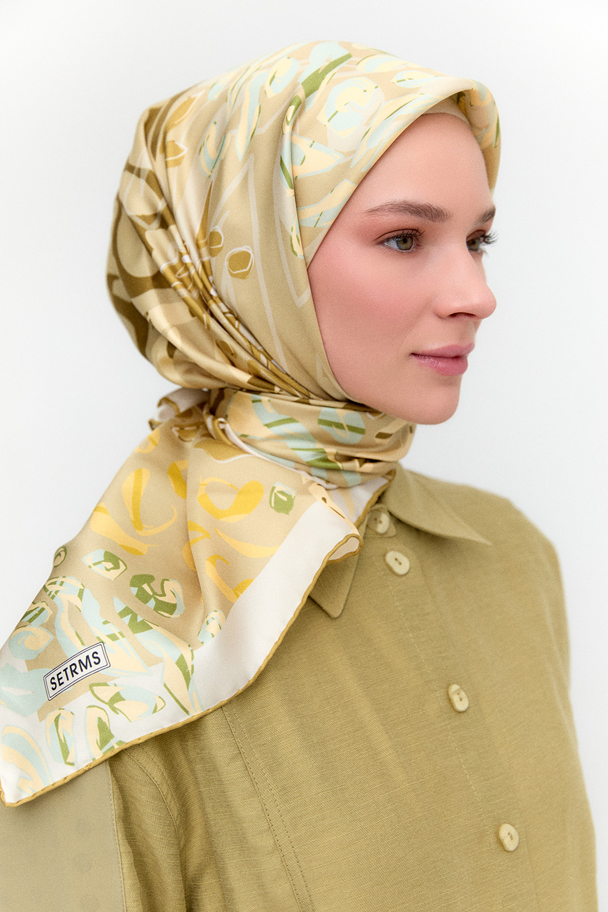 Leopar Desenli Twill İpek Eşarp, Tesettür Giyim