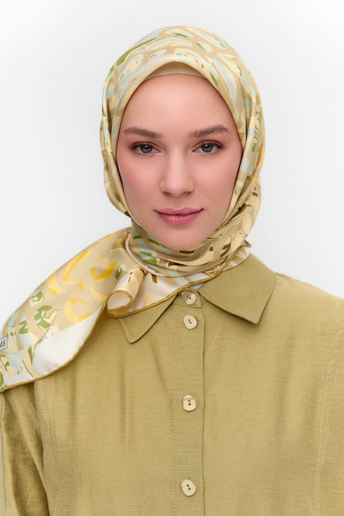 Leopar Desenli Twill İpek Eşarp, Tesettür Giyim