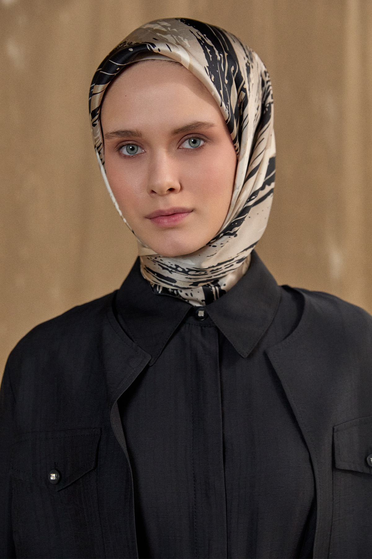 Püskürtme Desenli Sura İpek Eşarp, Tesettür Giyim