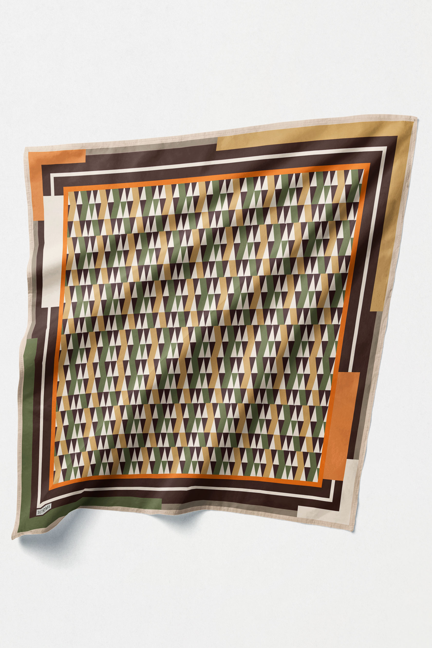 Geometrik Desenli Twill İpek Eşarp, Tesettür Giyim