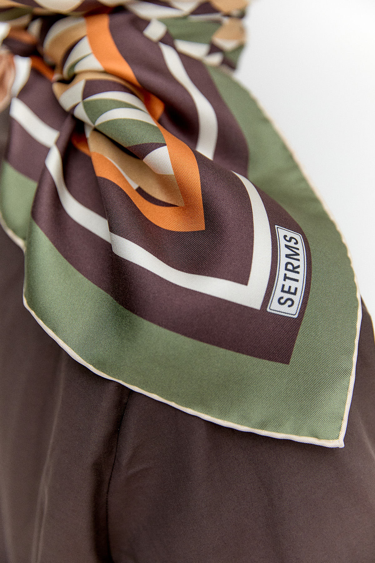 Geometrik Desenli Twill İpek Eşarp, Tesettür Giyim