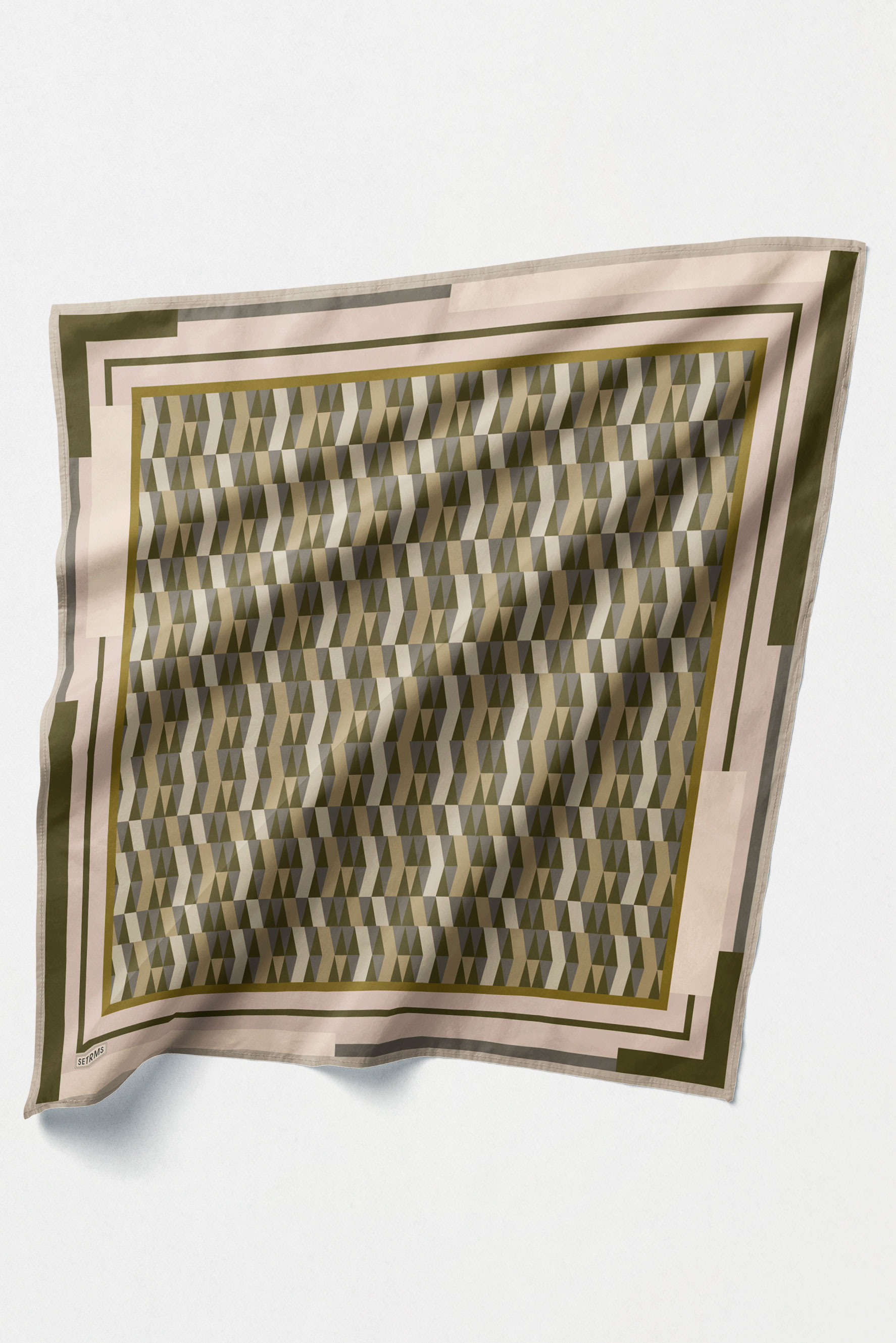 Geometrik Desenli Twill İpek Eşarp, Tesettür Giyim