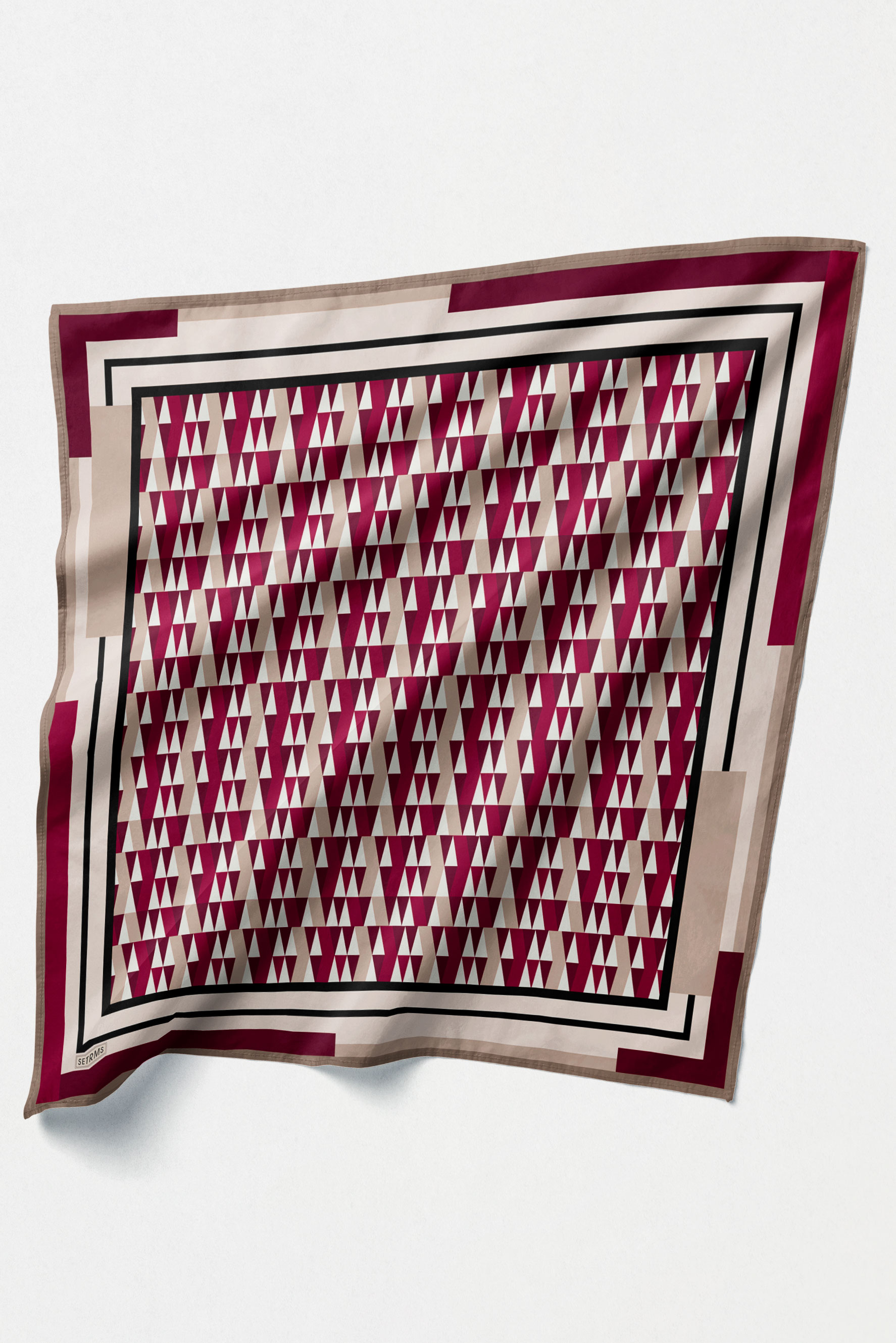 Geometrik Desenli Twill İpek Eşarp, Tesettür Giyim
