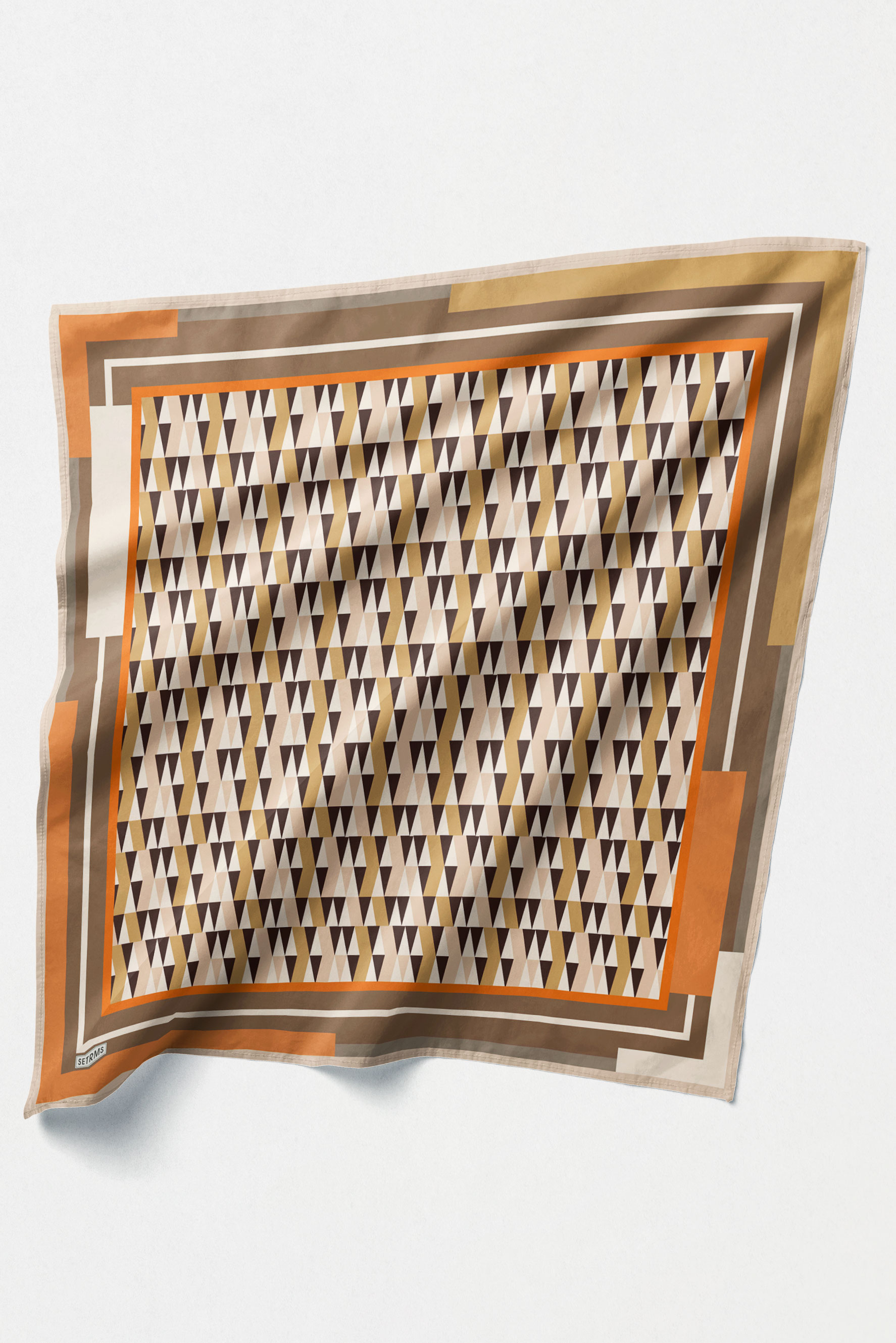 Geometrik Desenli Twill İpek Eşarp, Tesettür Giyim