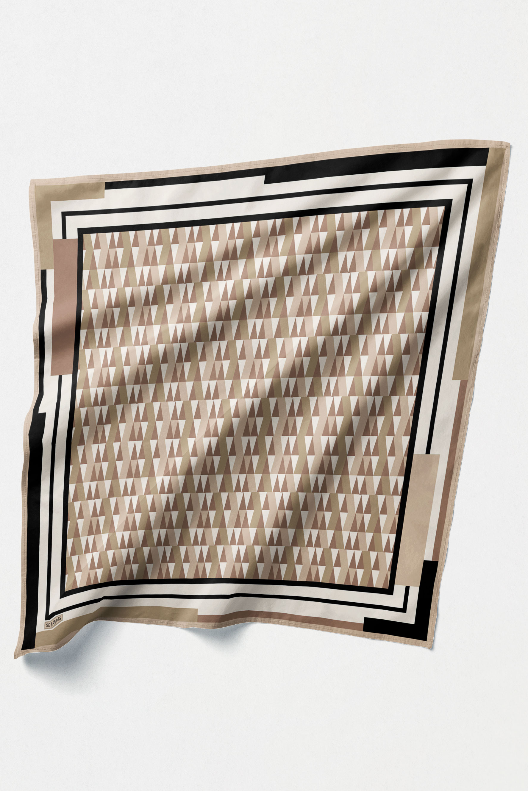 Geometrik Desenli Twill İpek Eşarp, Tesettür Giyim