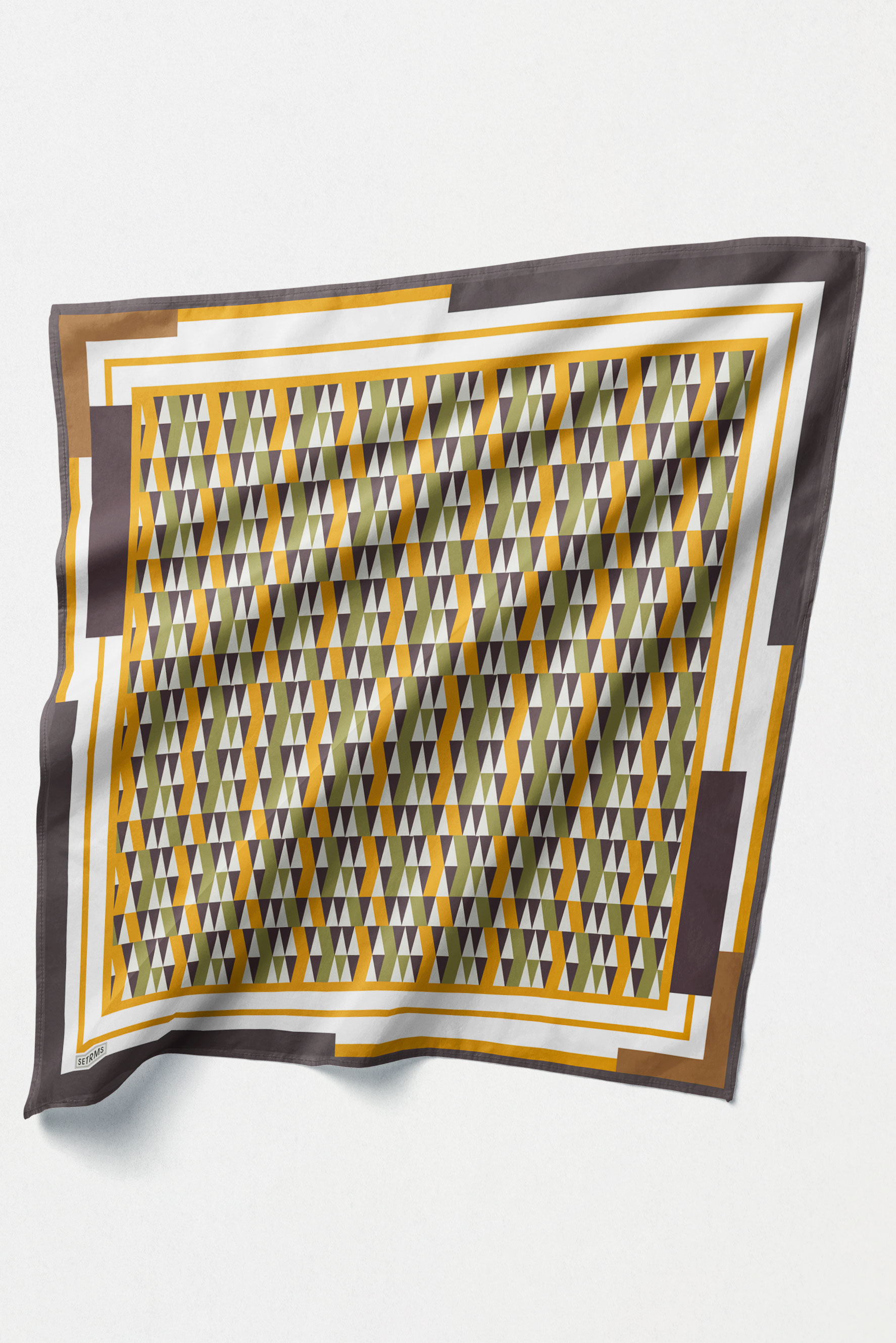 Geometrik Desenli Twill İpek Eşarp, Tesettür Giyim