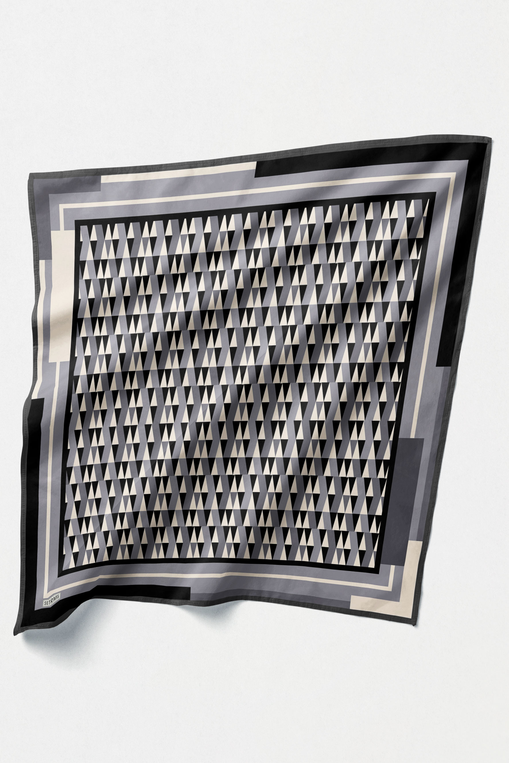 Geometrik Desenli Twill İpek Eşarp, Tesettür Giyim