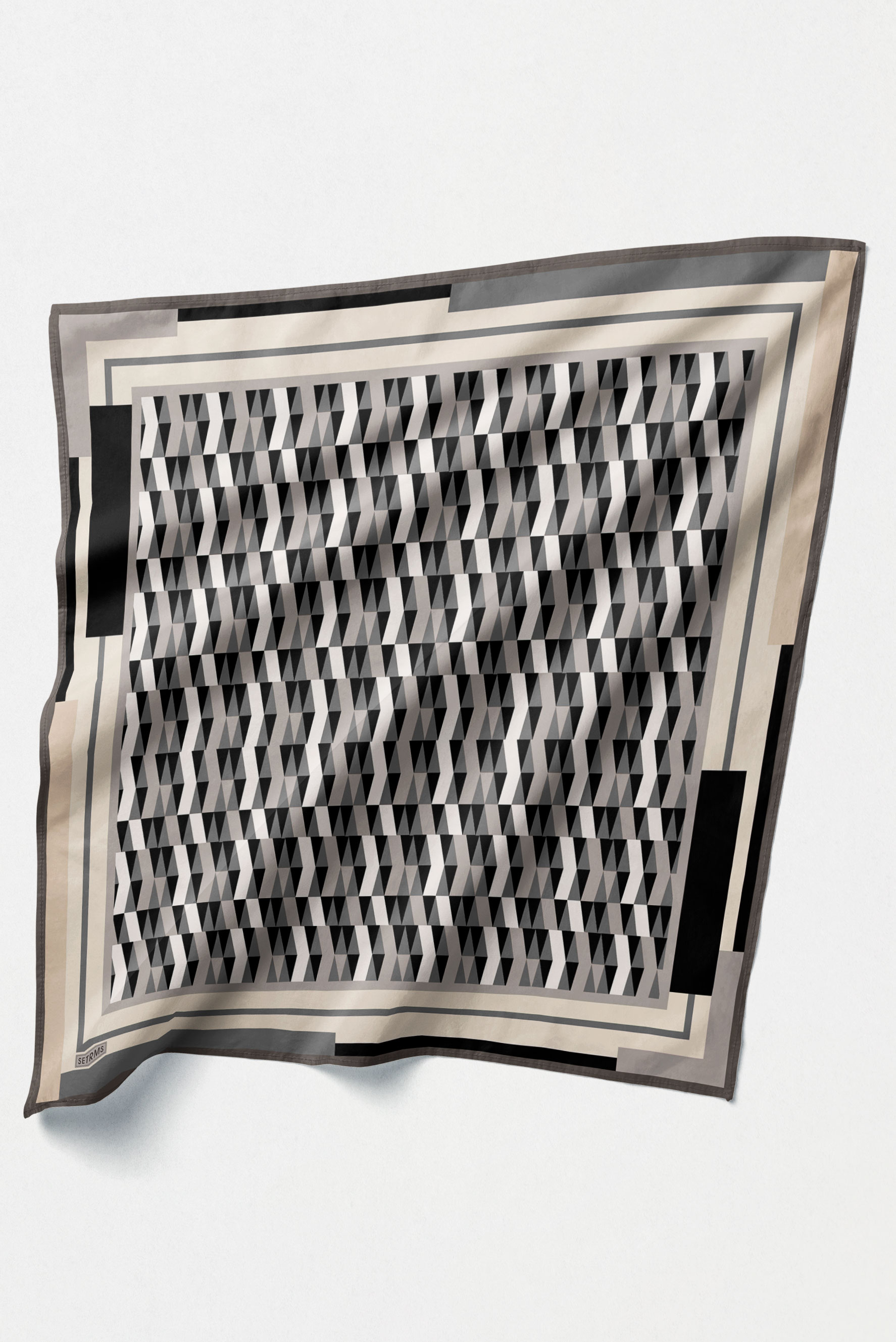 Geometrik Desenli Twill İpek Eşarp, Tesettür Giyim