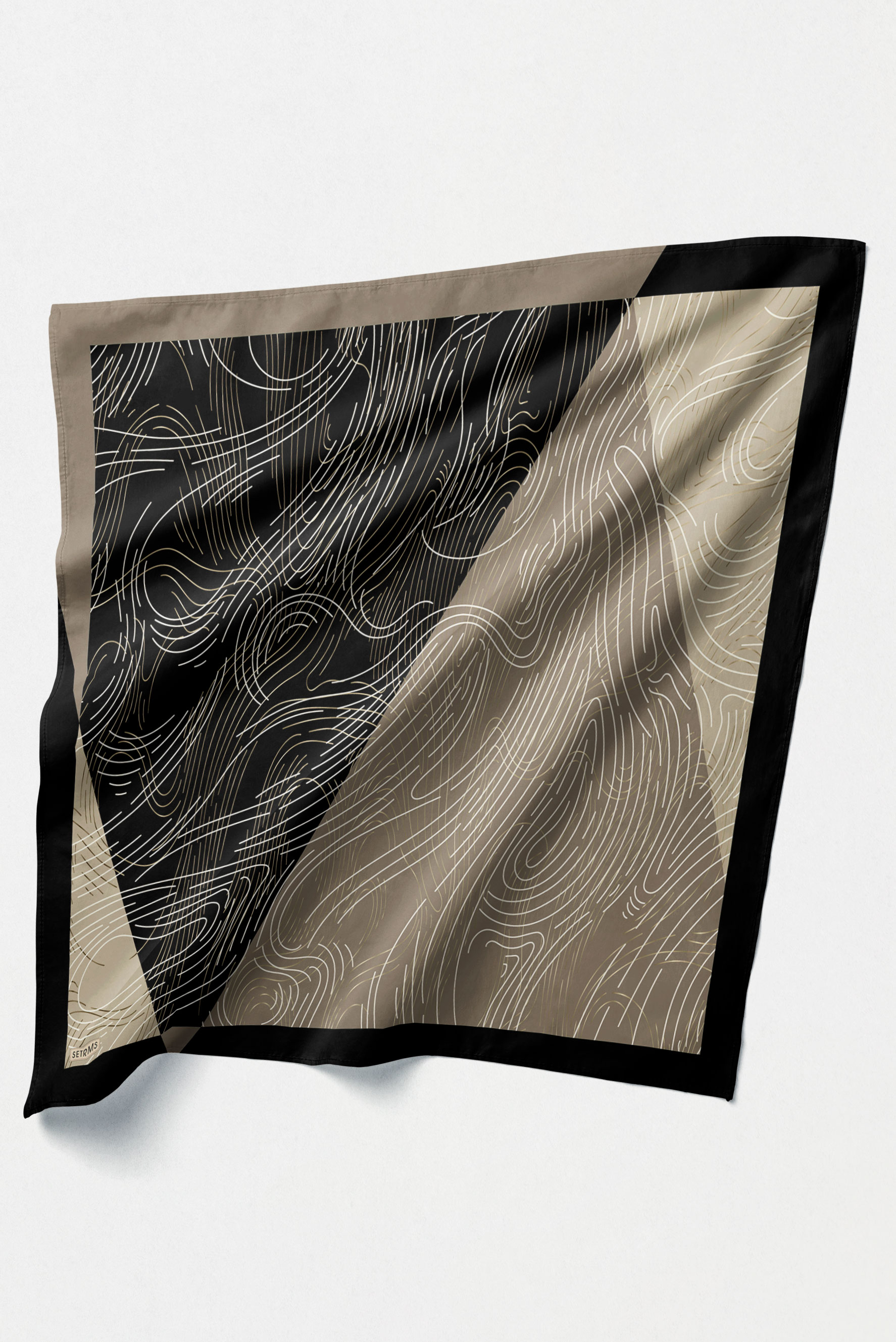 Çizgi Desenli Twill İpek Eşarp, Tesettür Giyim