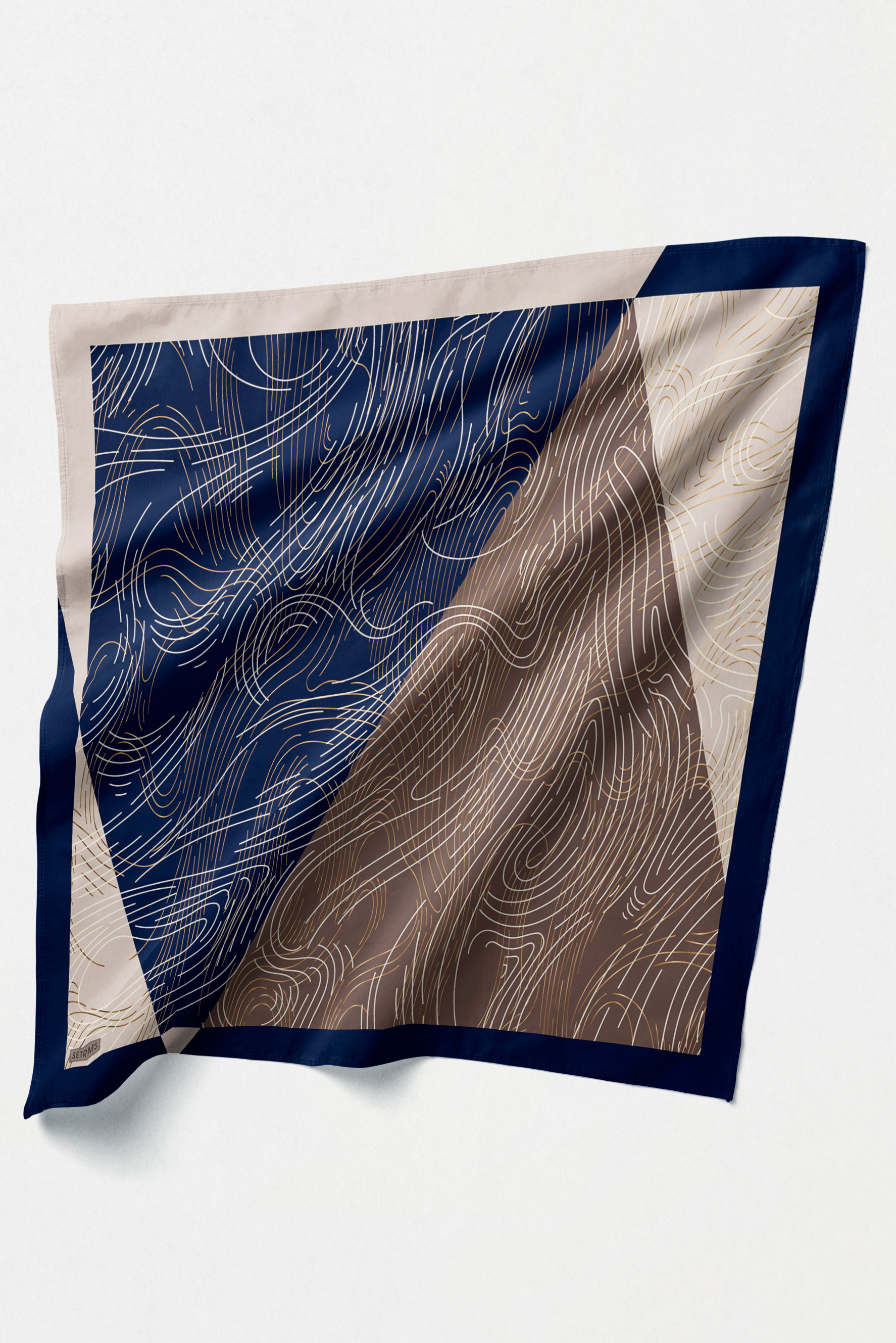 Çizgi Desenli Twill İpek Eşarp, Tesettür Giyim