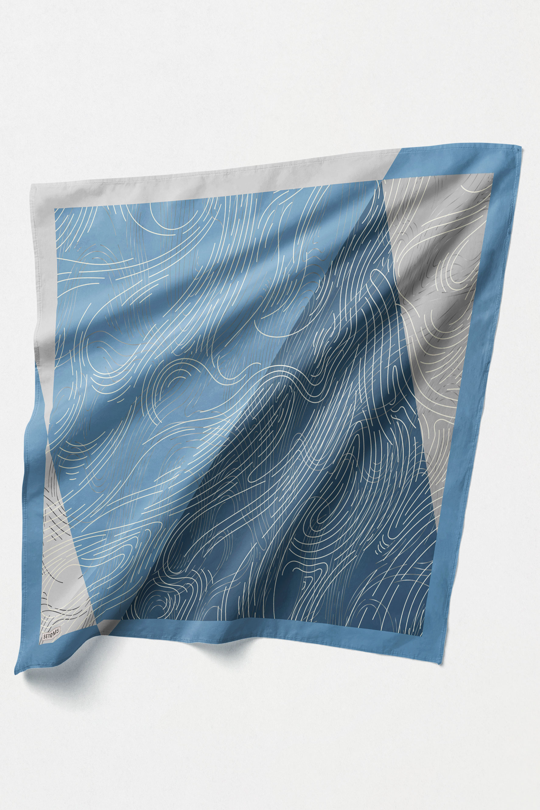 Çizgi Desenli Twill İpek Eşarp, Tesettür Giyim