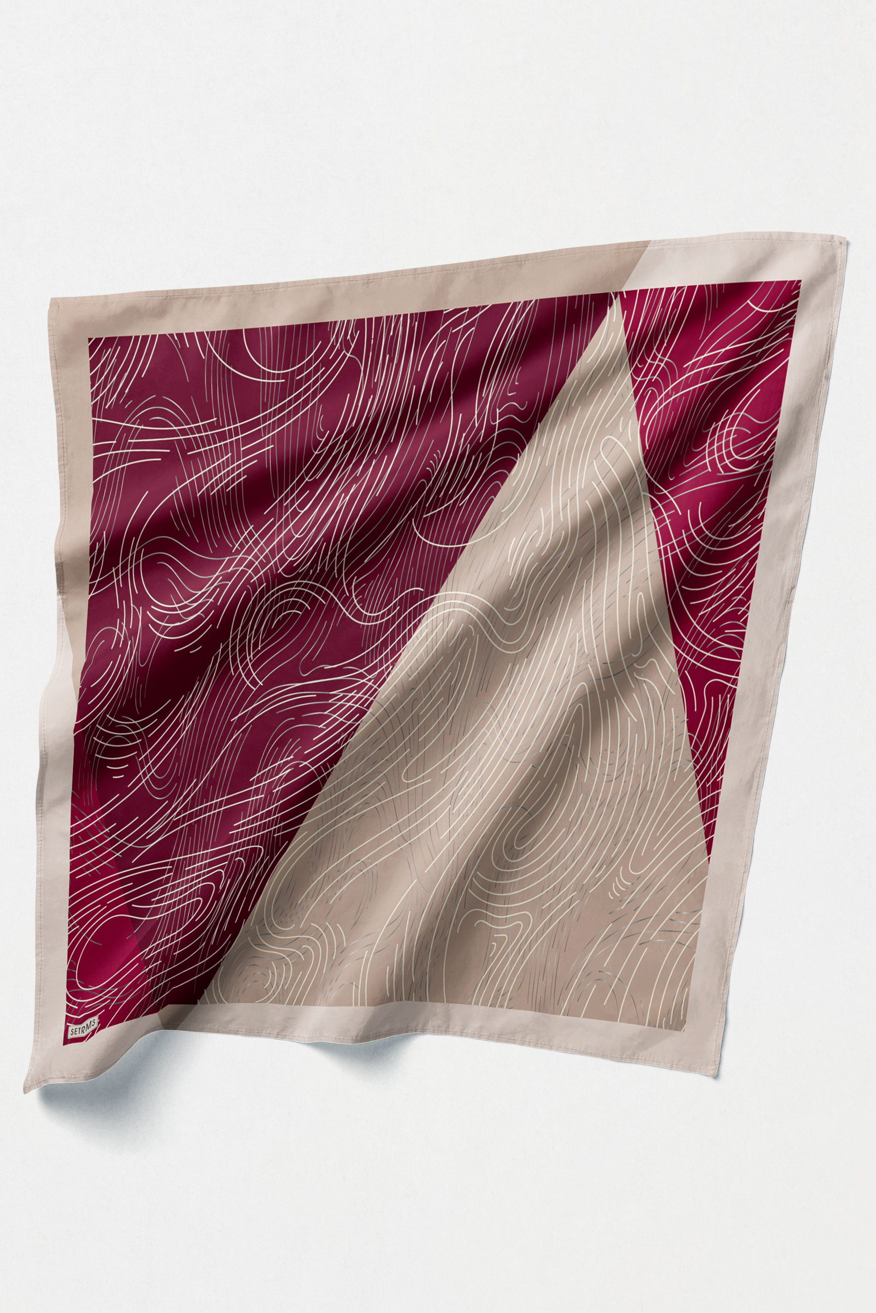 Çizgi Desenli Twill İpek Eşarp, Tesettür Giyim