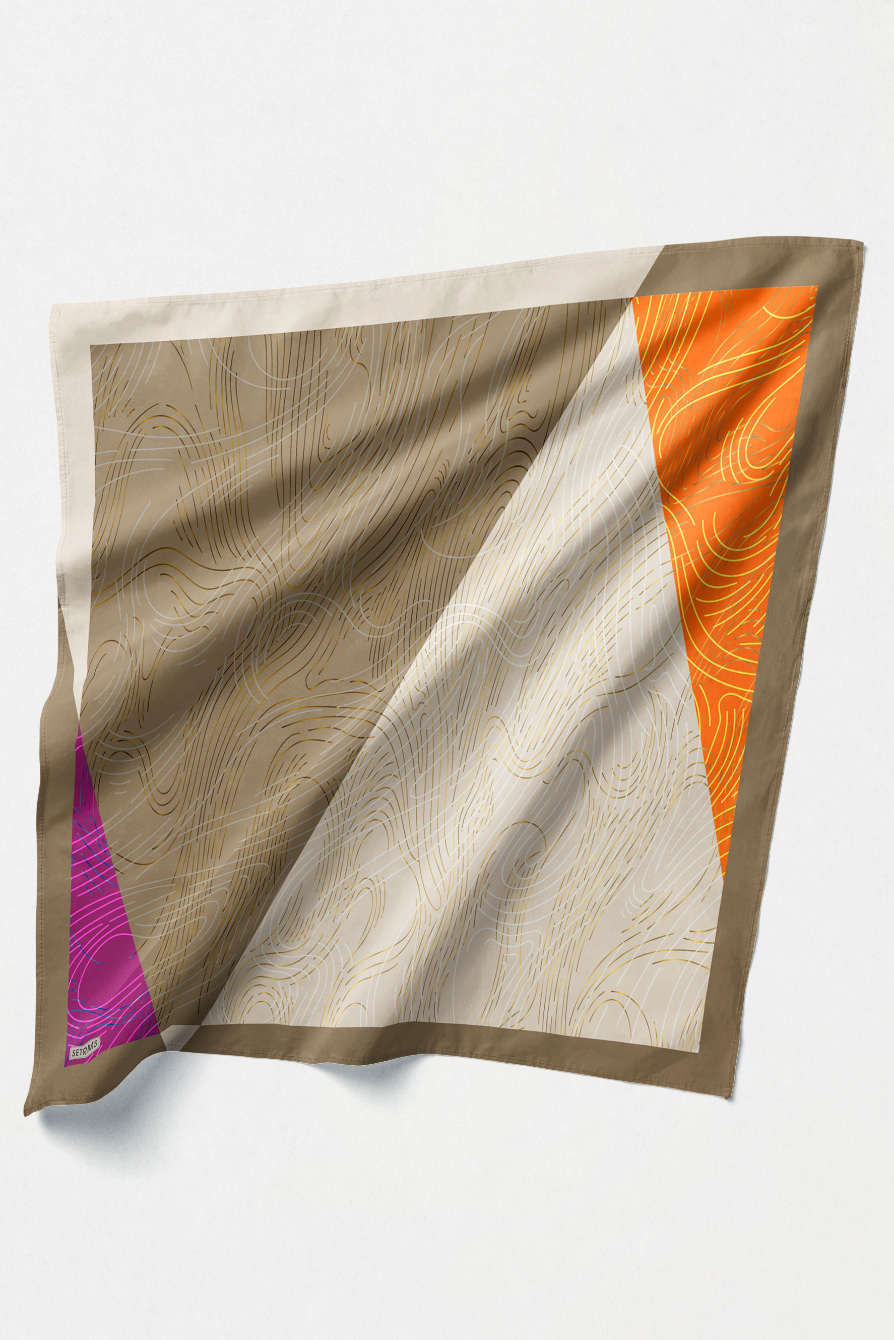 Çizgi Desenli Twill İpek Eşarp, Tesettür Giyim