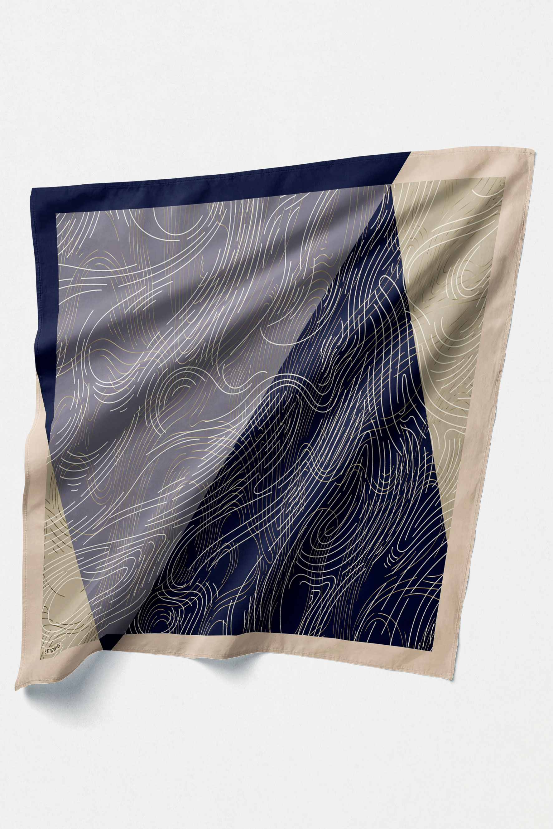 Çizgi Desenli Twill İpek Eşarp, Tesettür Giyim