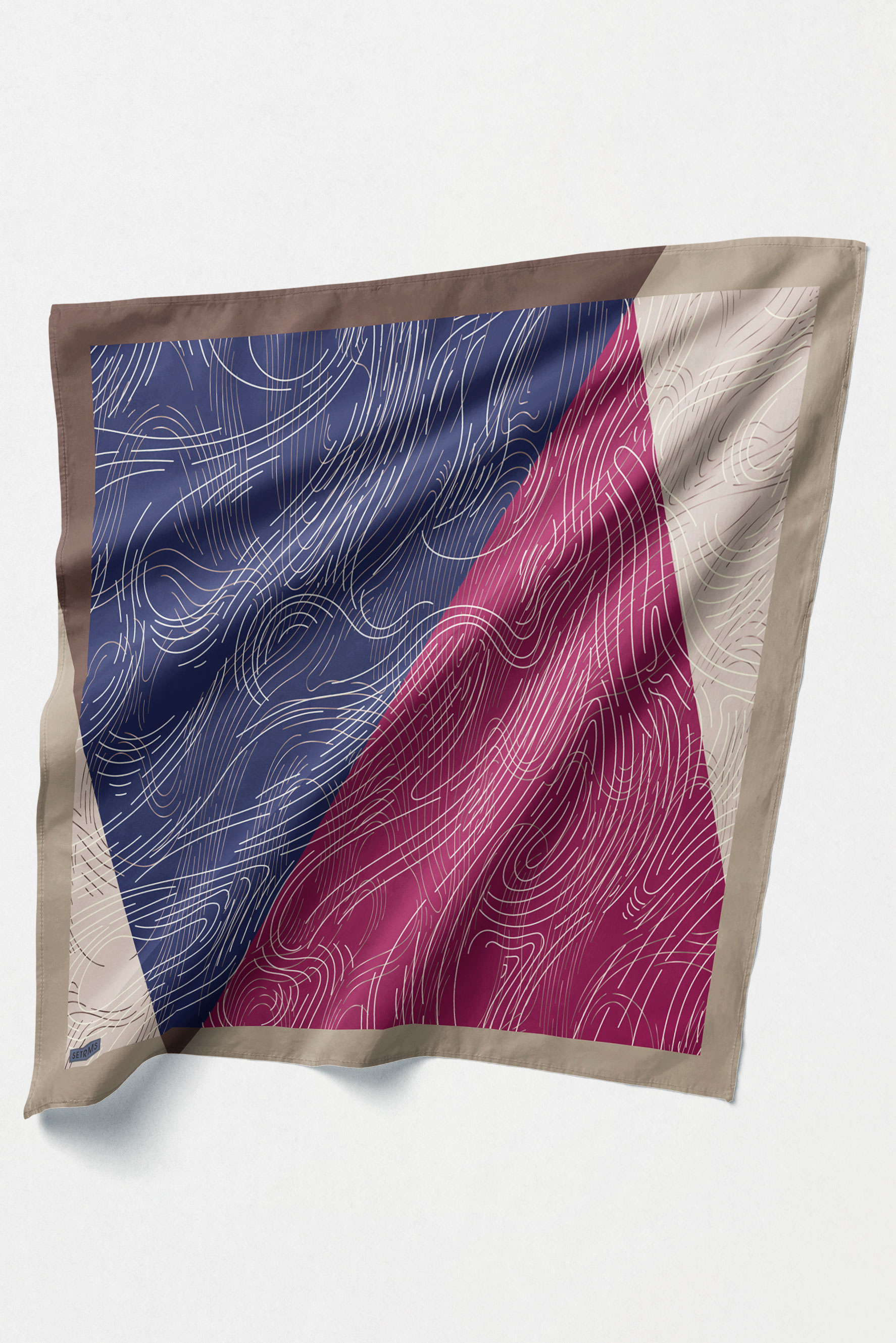 Çizgi Desenli Twill İpek Eşarp, Tesettür Giyim