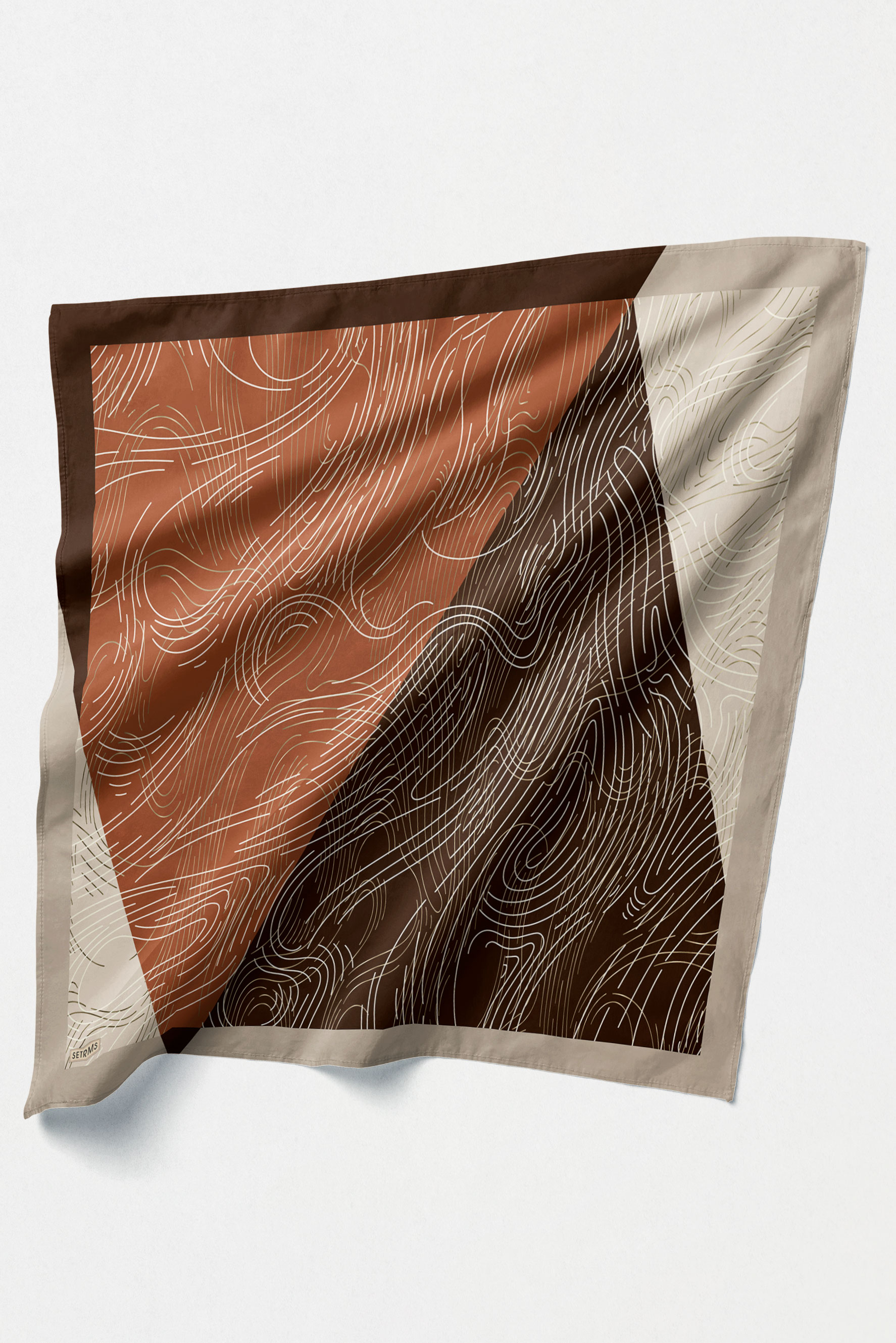 Çizgi Desenli Twill İpek Eşarp, Tesettür Giyim