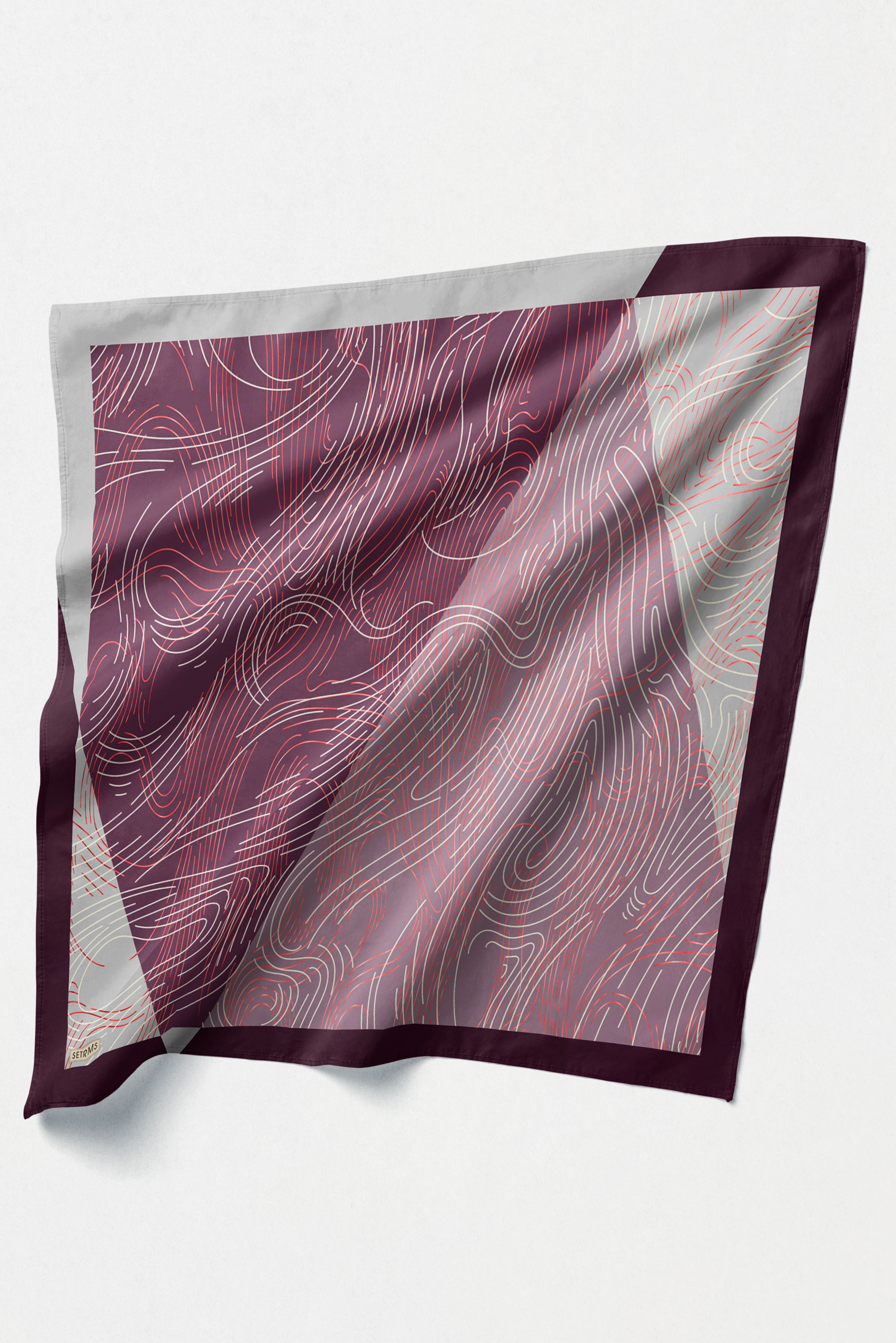 Çizgi Desenli Twill İpek Eşarp, Tesettür Giyim