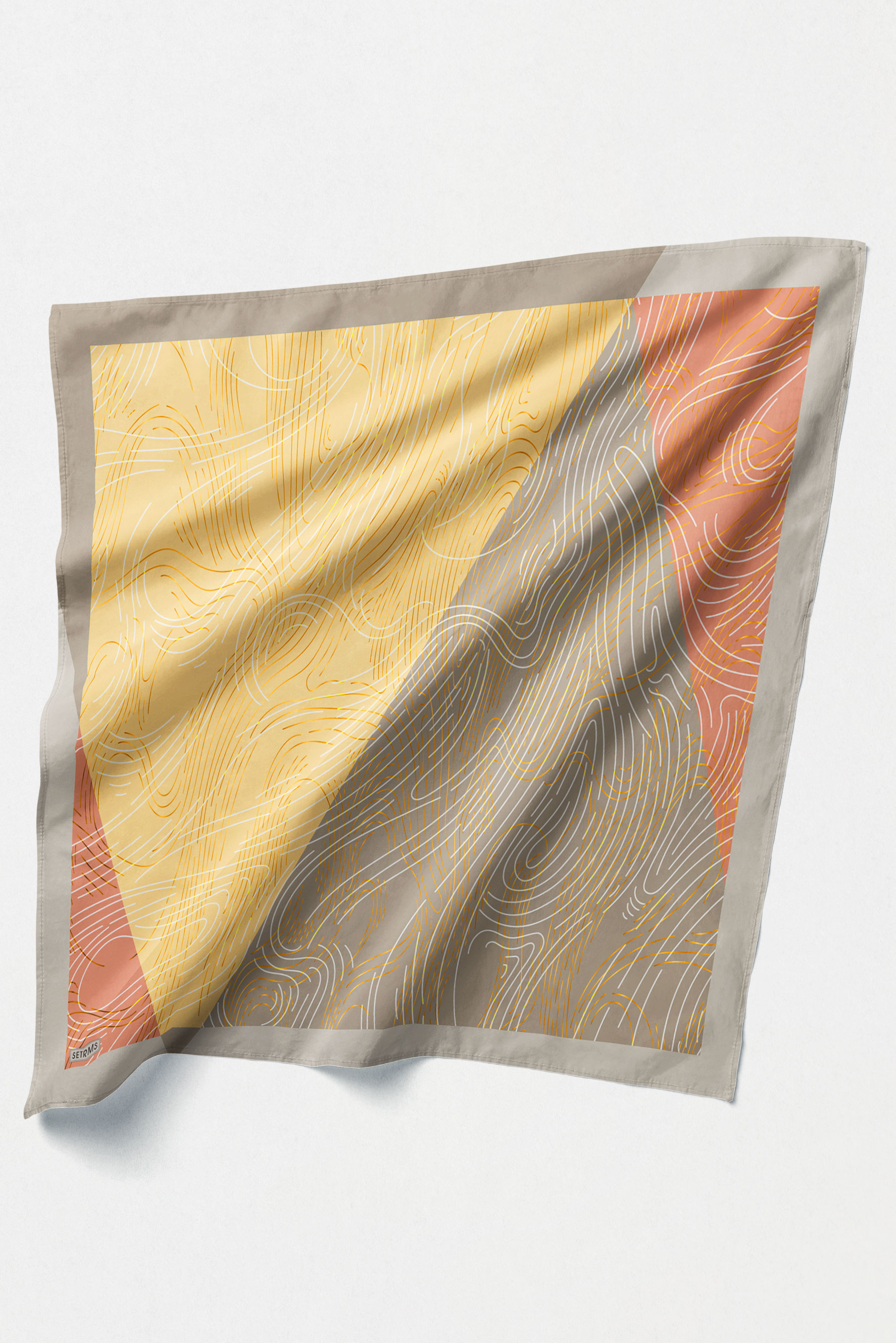 Çizgi Desenli Twill İpek Eşarp, Tesettür Giyim