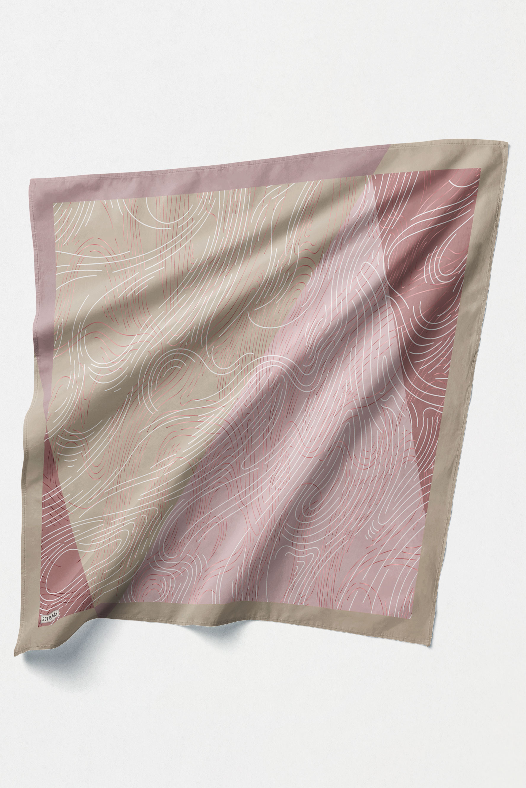 Çizgi Desenli Twill İpek Eşarp, Tesettür Giyim