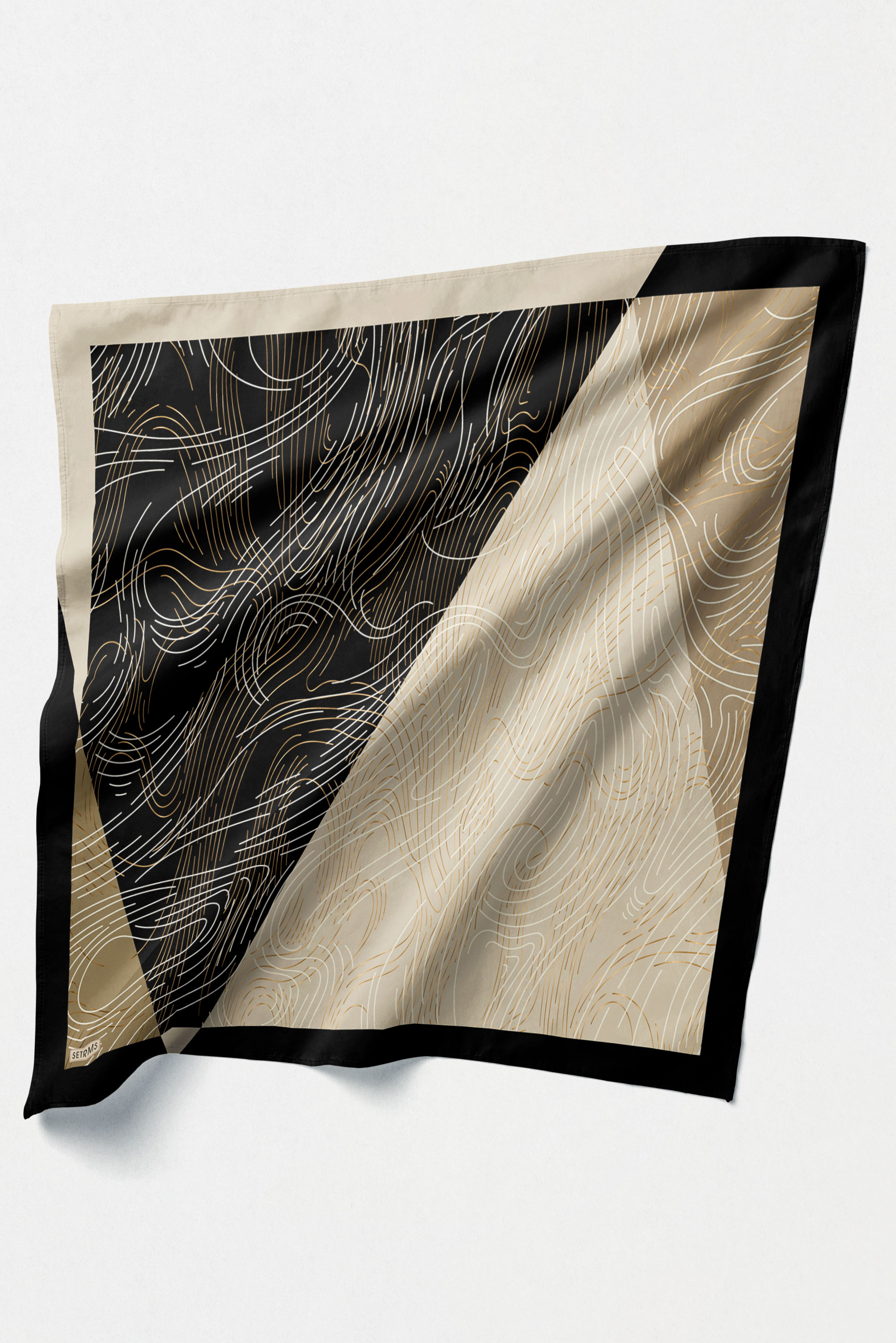 Çizgi Desenli Twill İpek Eşarp, Tesettür Giyim