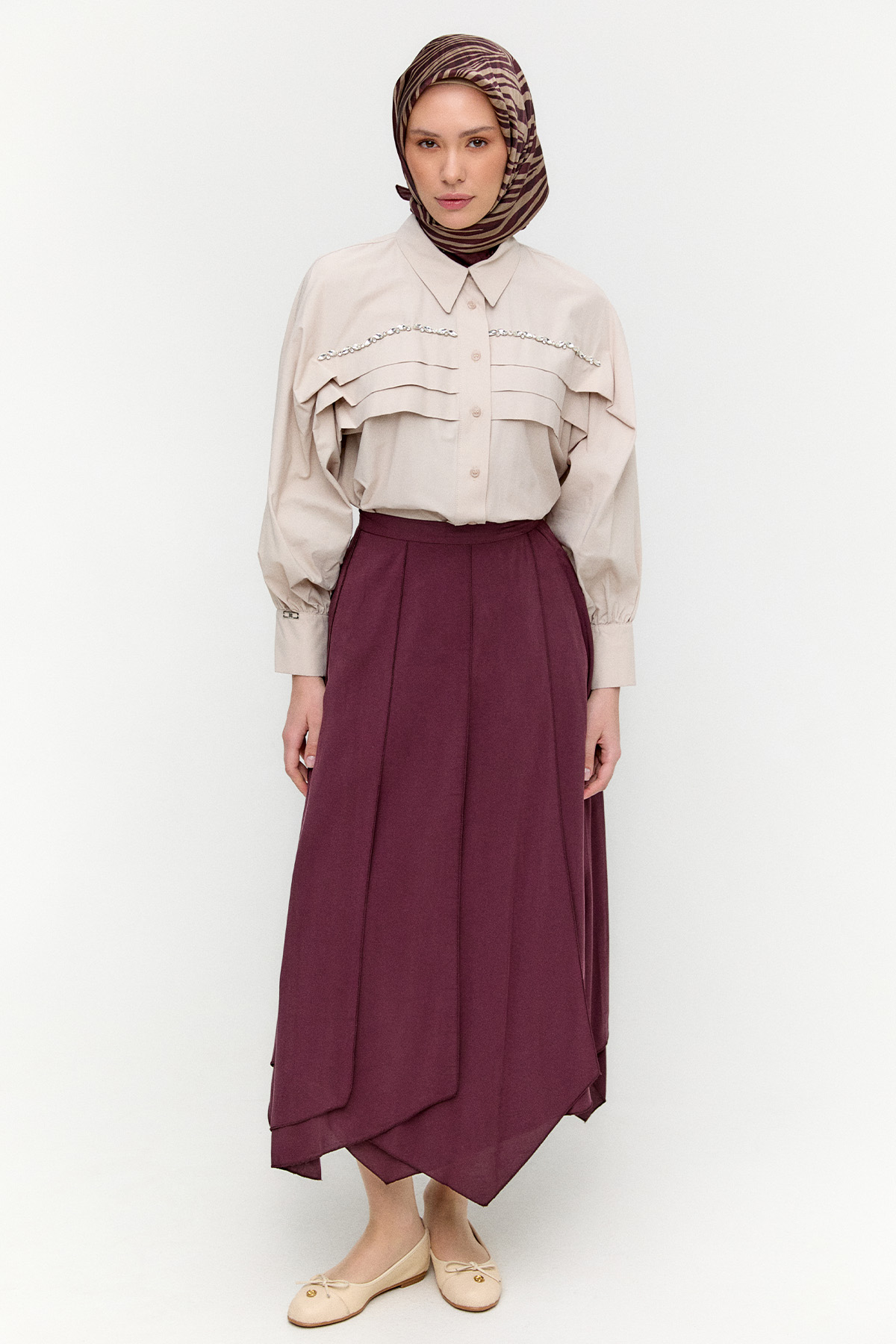 Parçalı Lyocell Etek, Tesettür Giyim