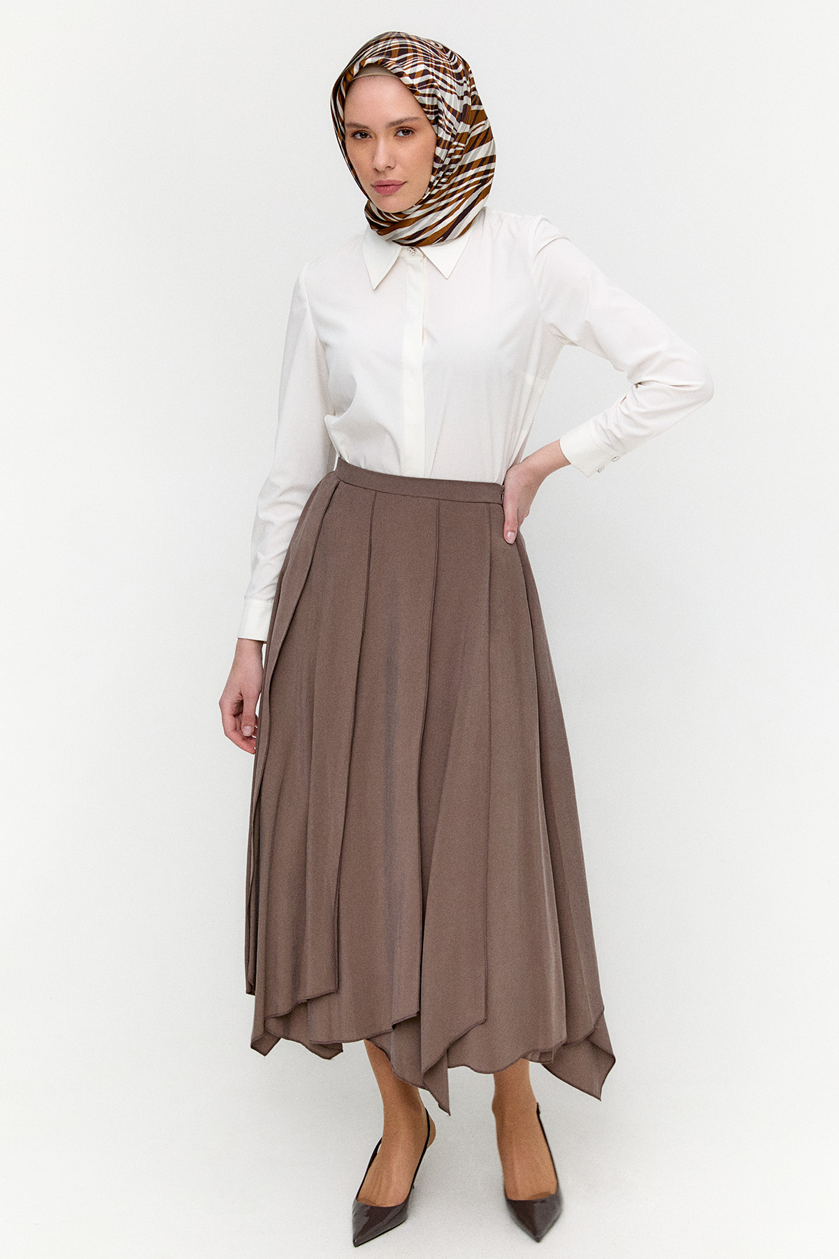 Parçalı Lyocell Etek, Tesettür Giyim