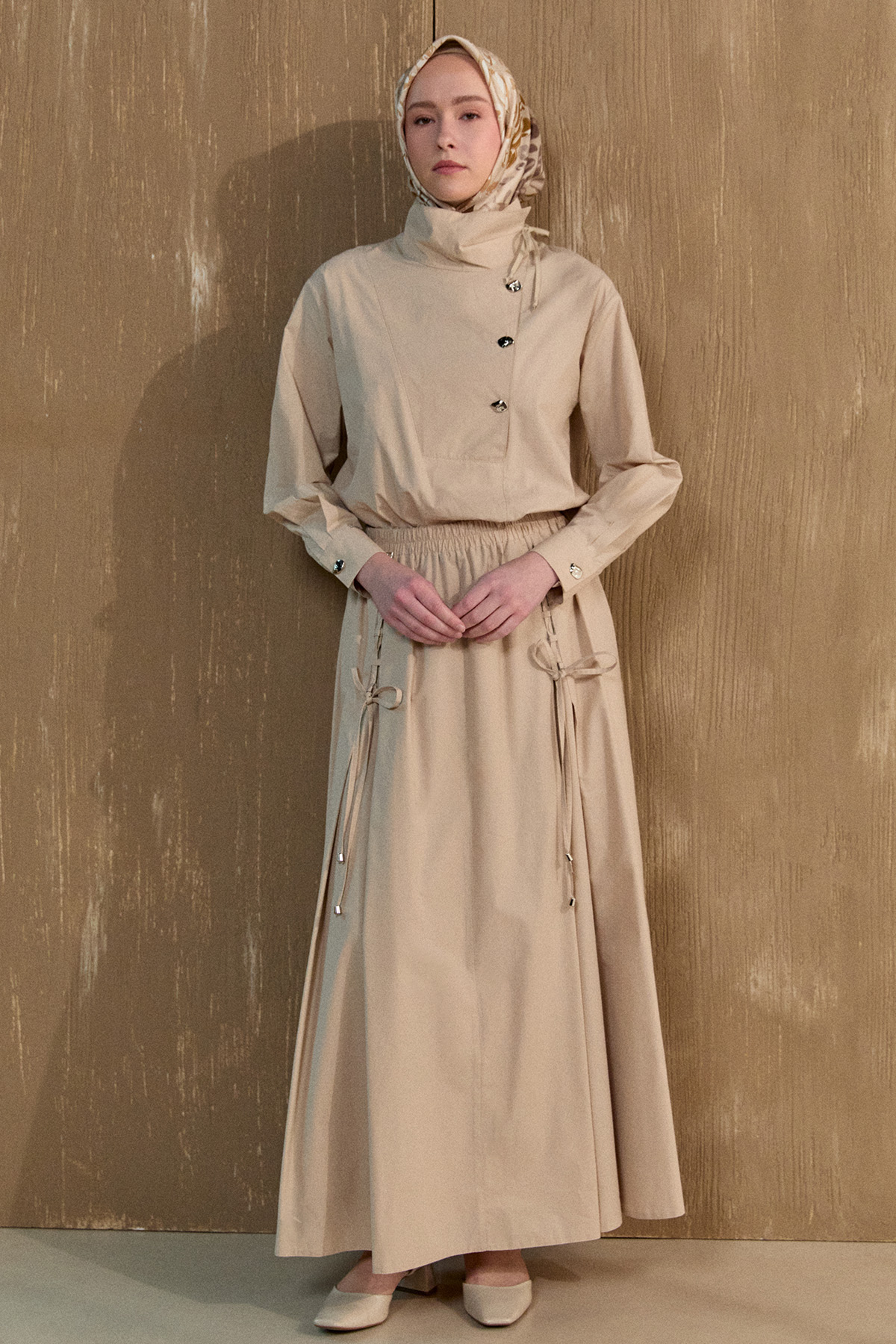 İpli Natural Pamuk Etek, Tesettür Giyim