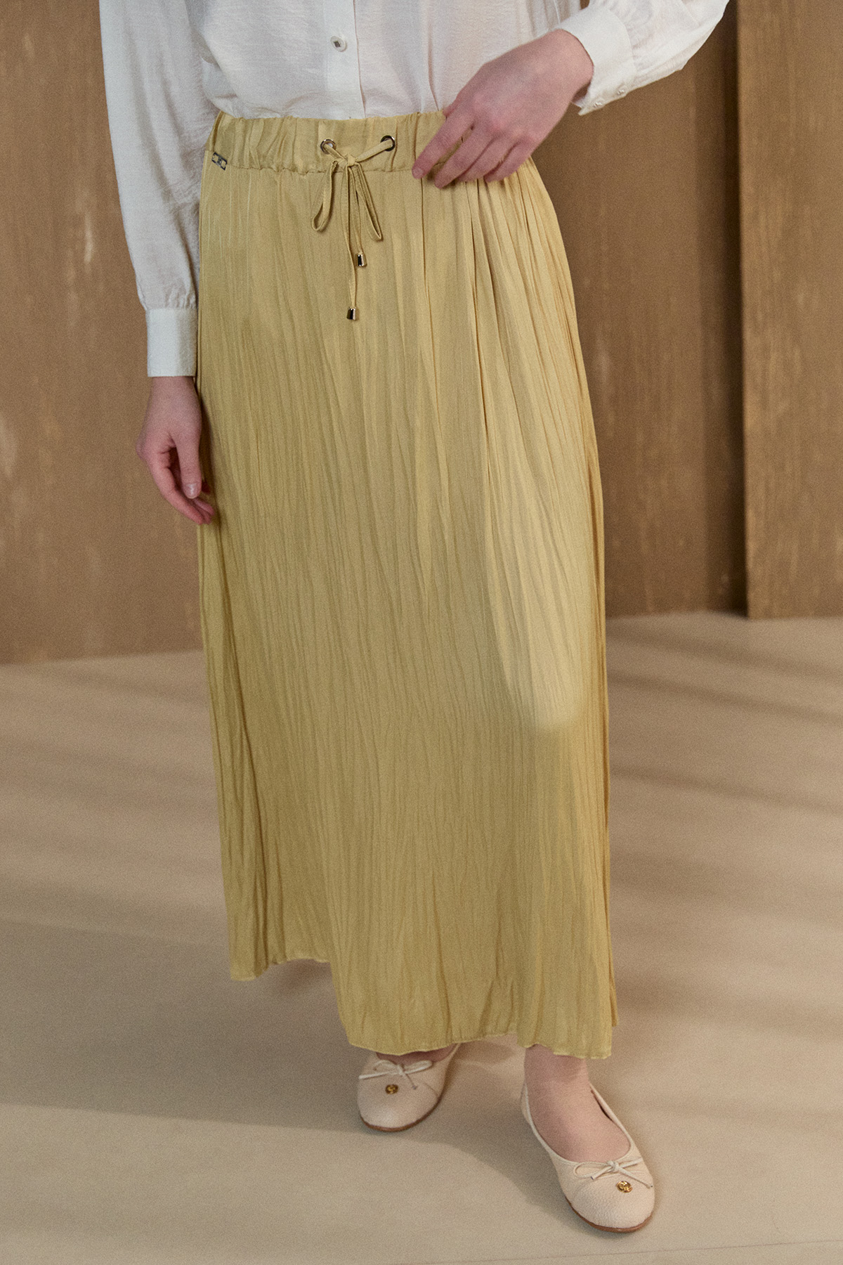 Kraşlı Saten Etek, Tesettür Giyim