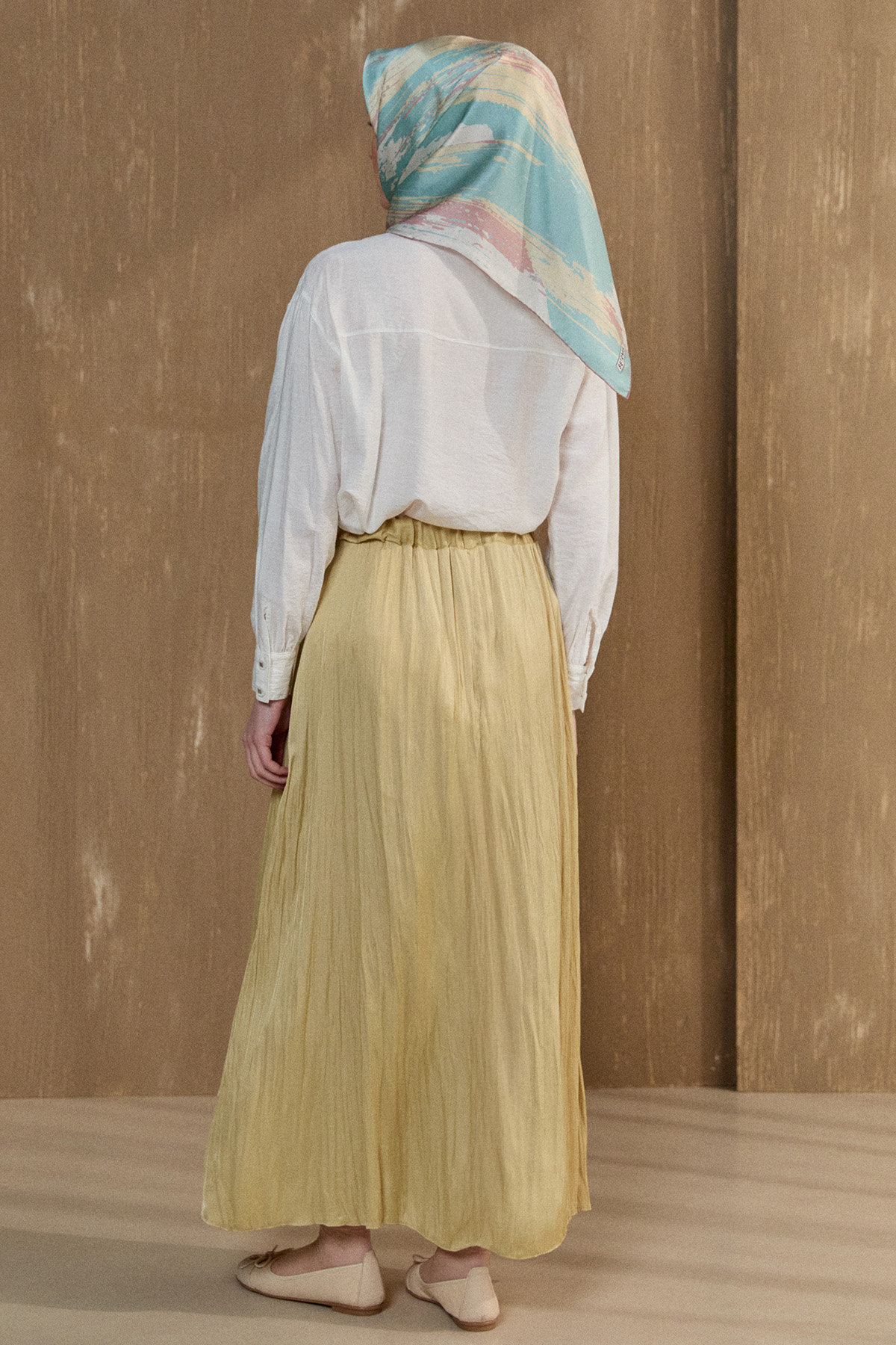 Kraşlı Saten Etek, Tesettür Giyim