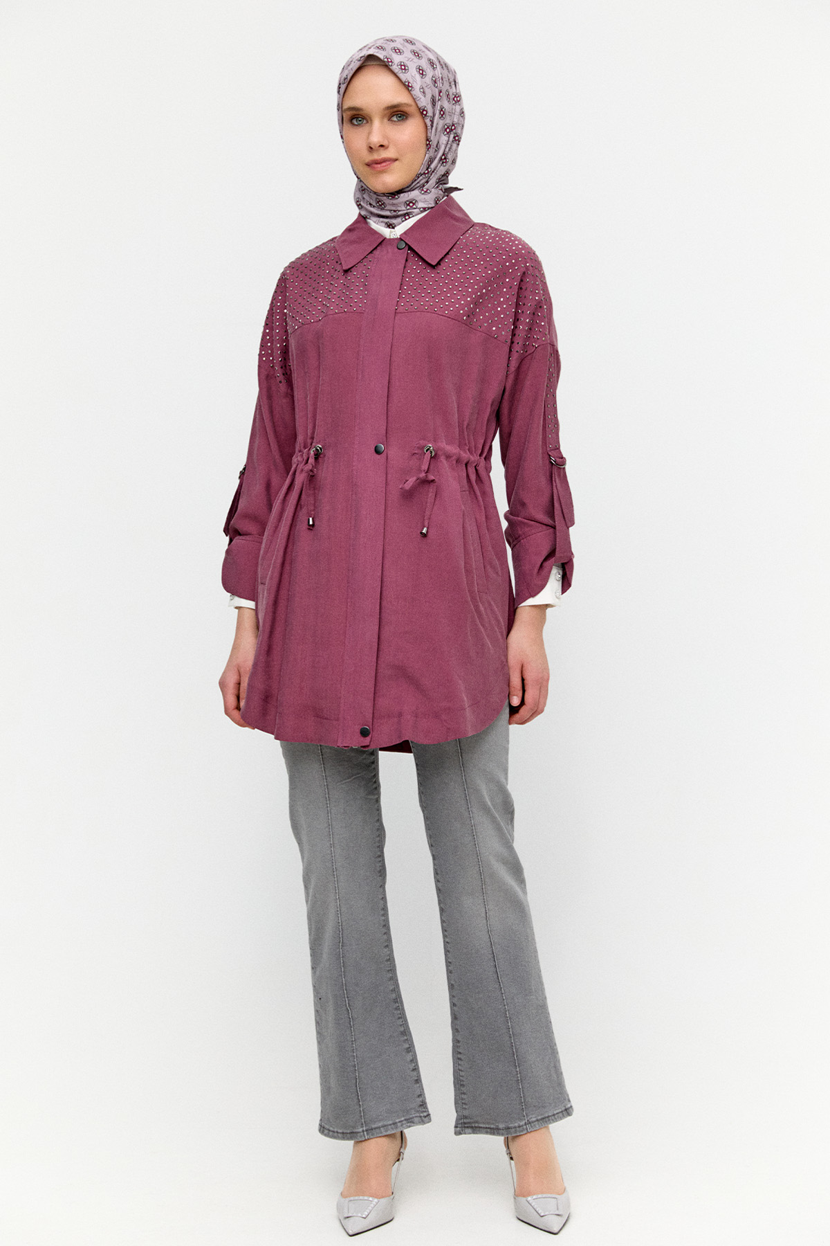 Hotfix Baskılı Kap, Tesettür Giyim