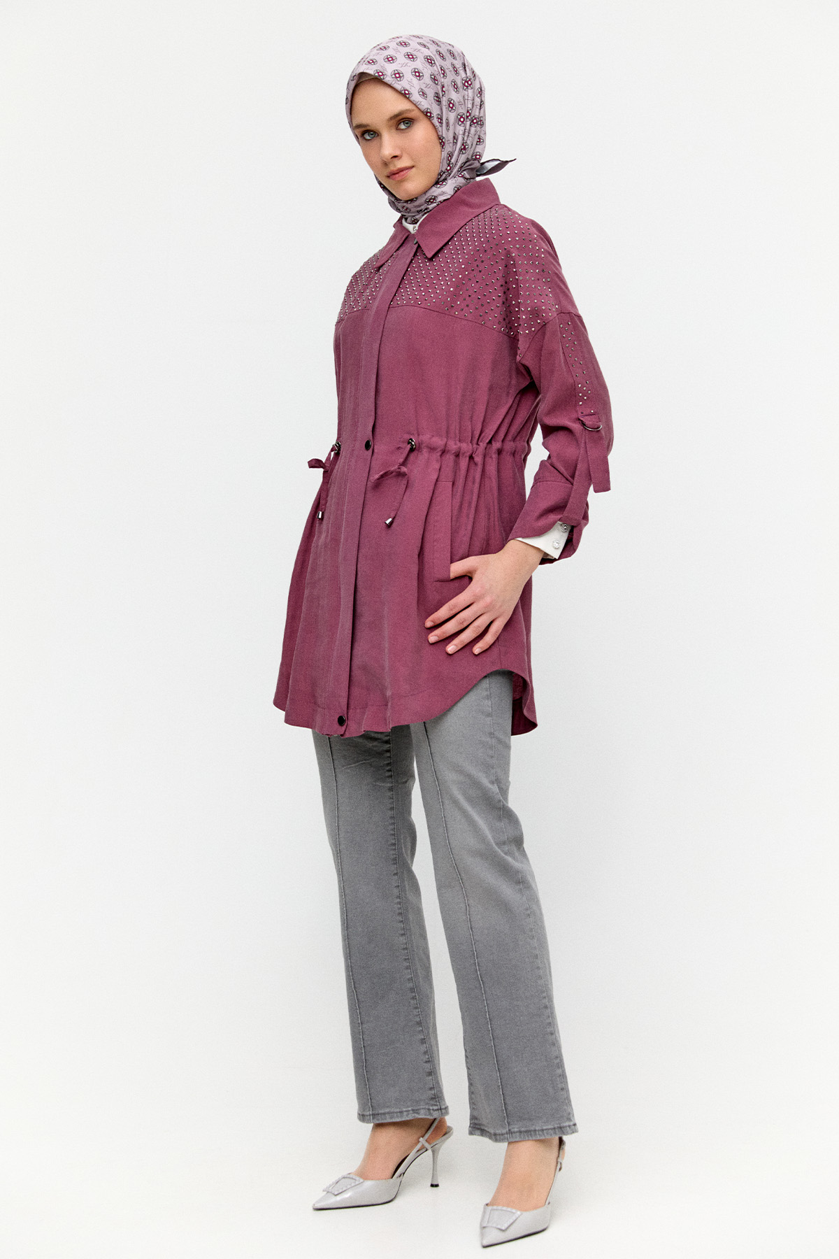 Hotfix Baskılı Kap, Tesettür Giyim