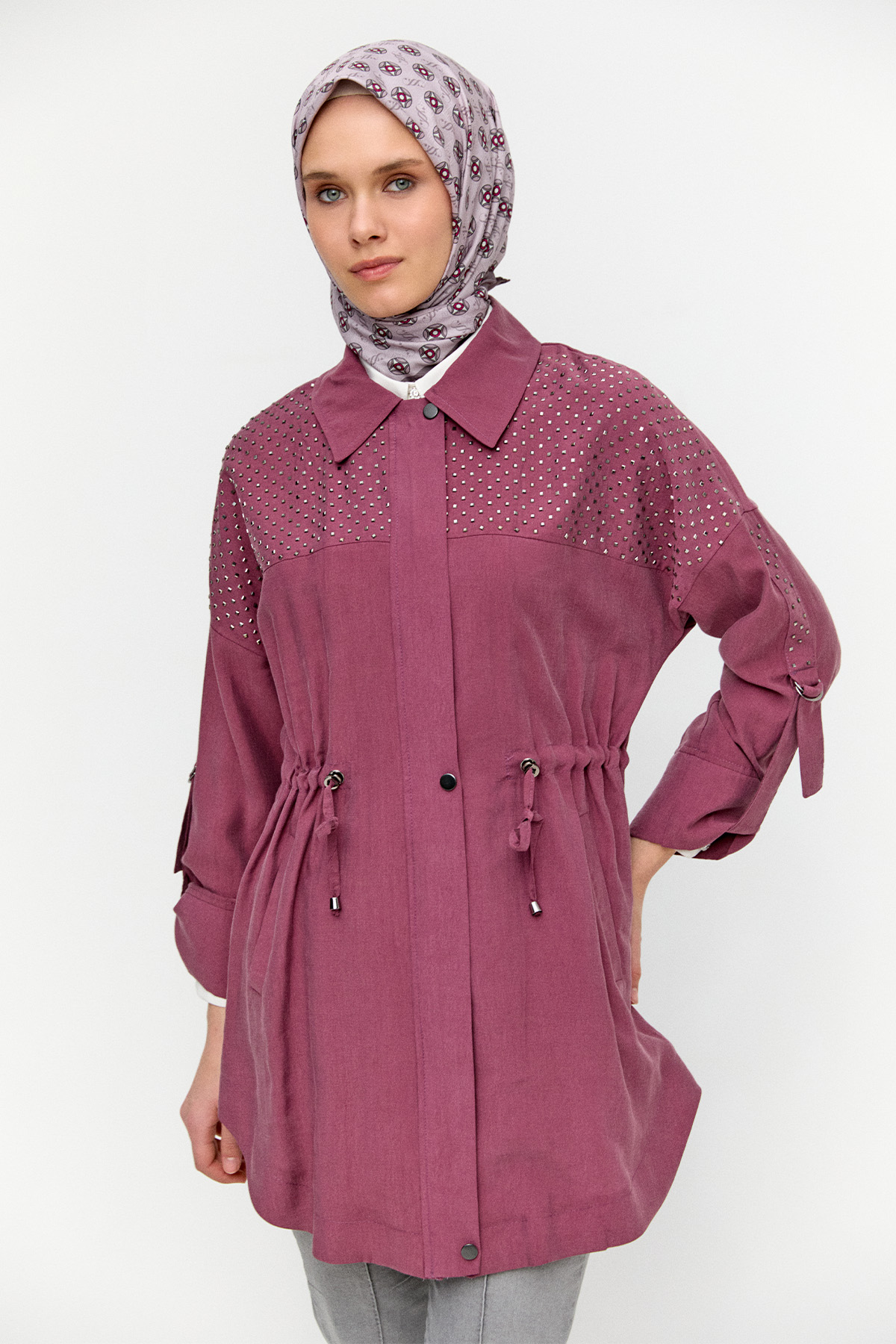 Hotfix Baskılı Kap, Tesettür Giyim