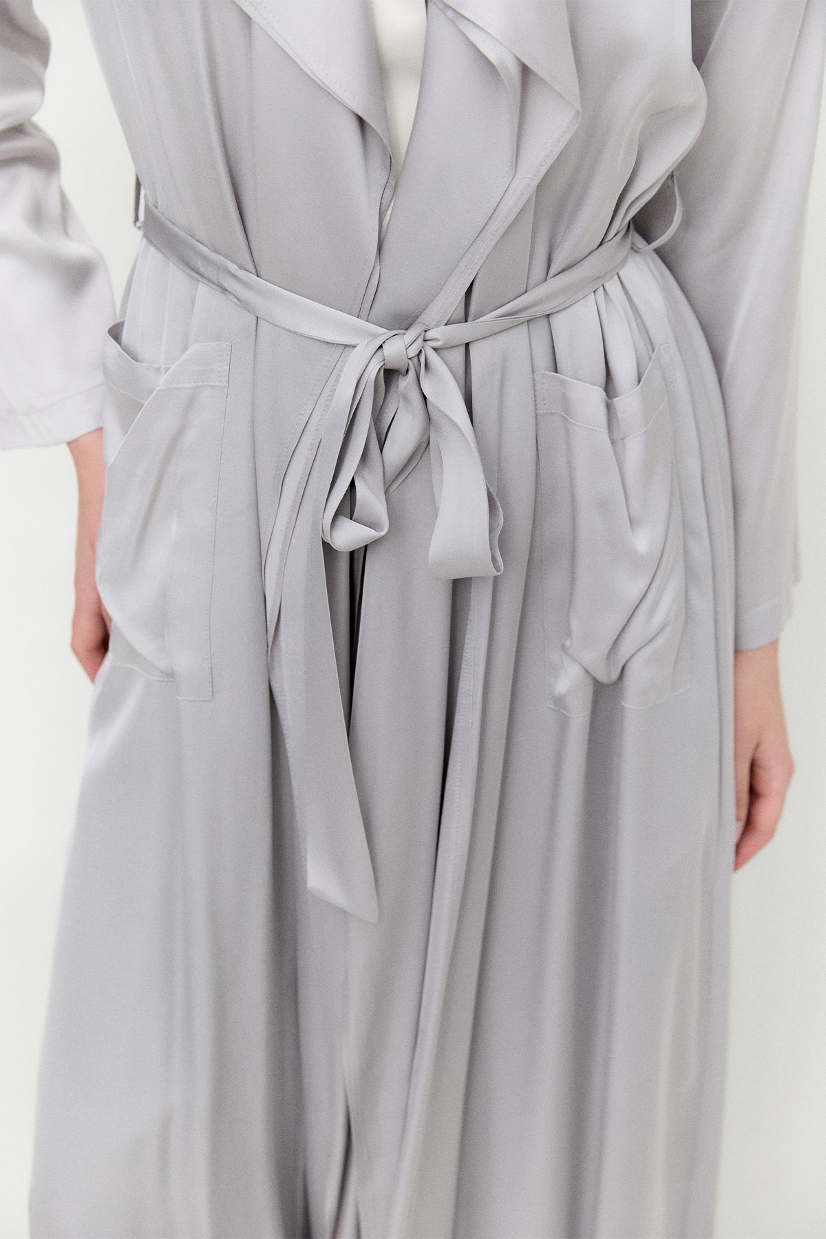 Kuşaklı Saten Kap, Tesettür Giyim