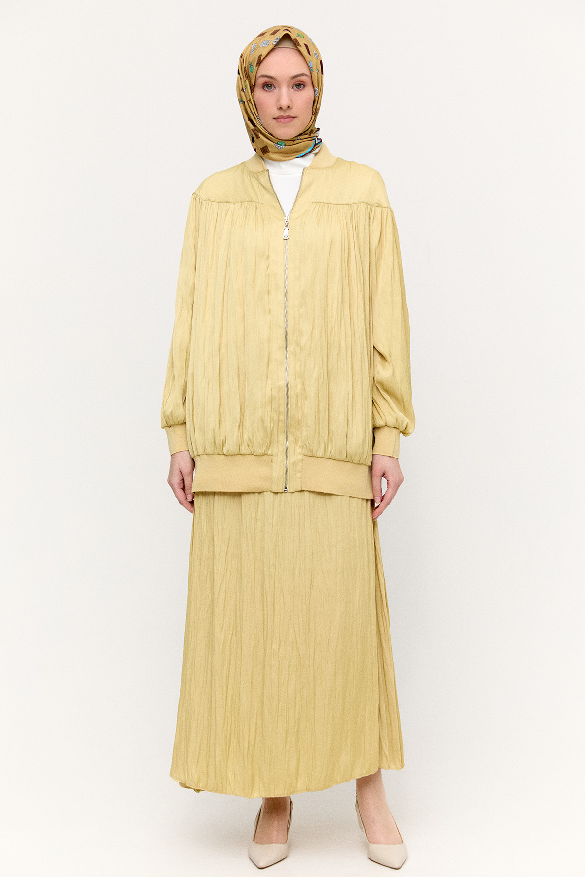 Ribanalı Kraşlı Bomber Kap, Tesettür Giyim