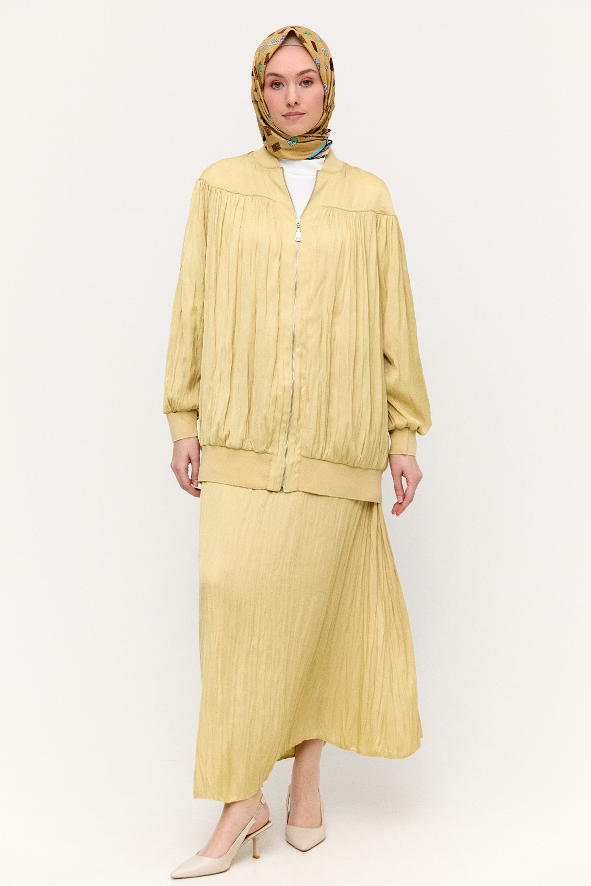 Ribanalı Kraşlı Bomber Kap, Tesettür Giyim