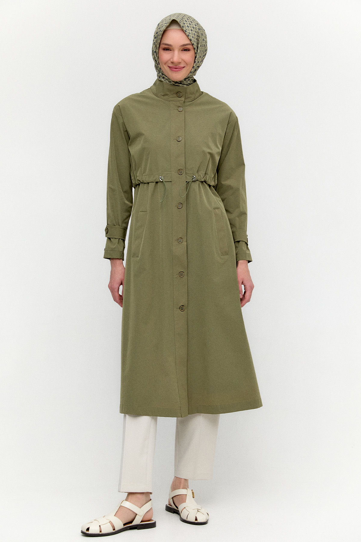 Stoper Detaylı Kap, Tesettür Giyim