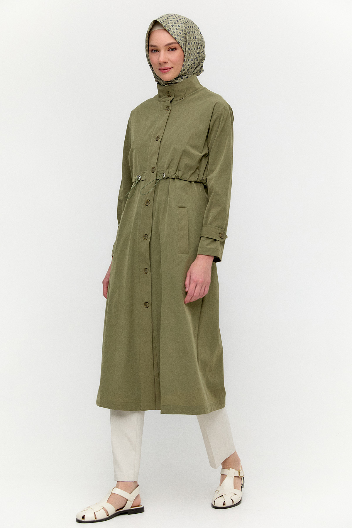 Stoper Detaylı Kap, Tesettür Giyim