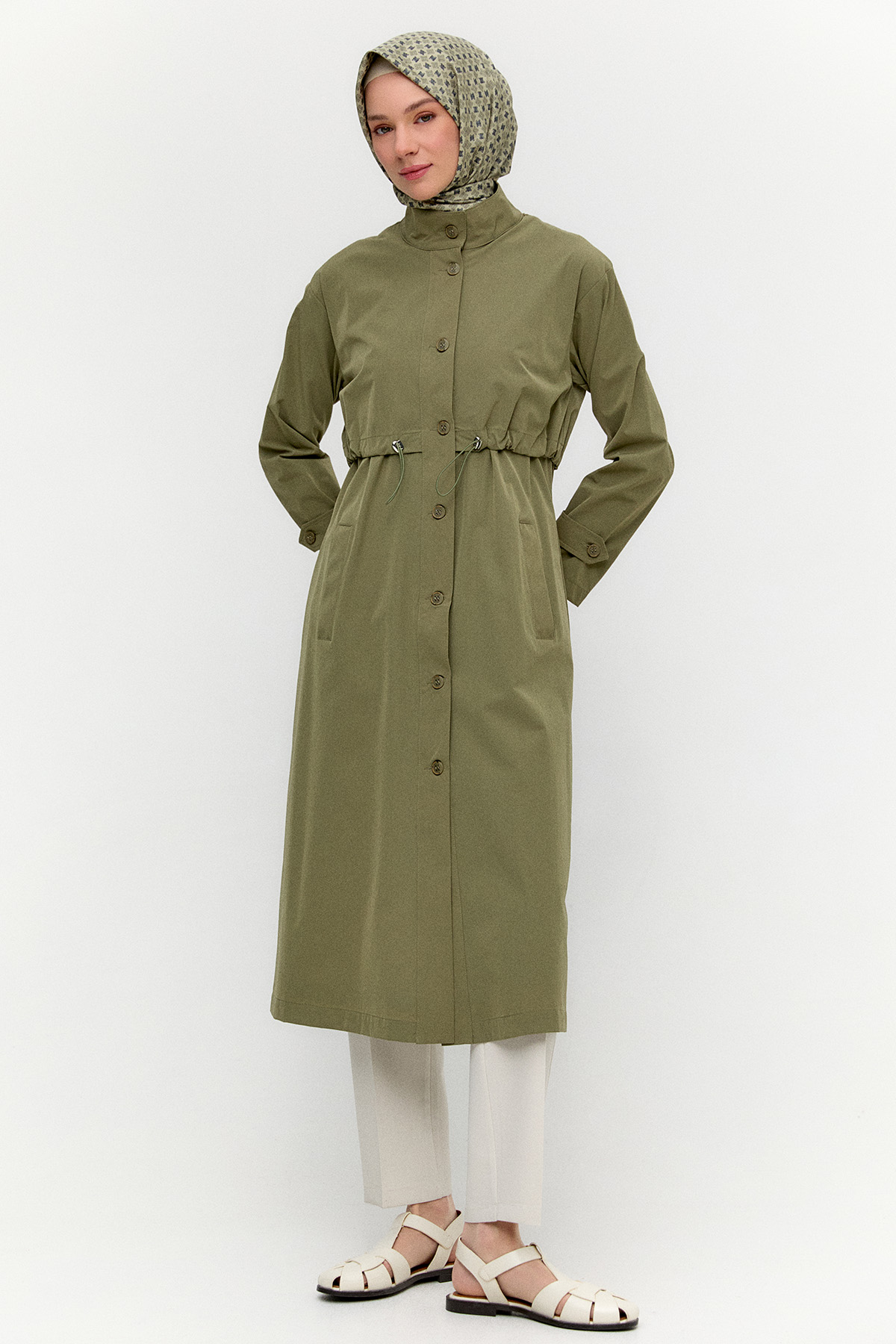 Stoper Detaylı Kap, Tesettür Giyim