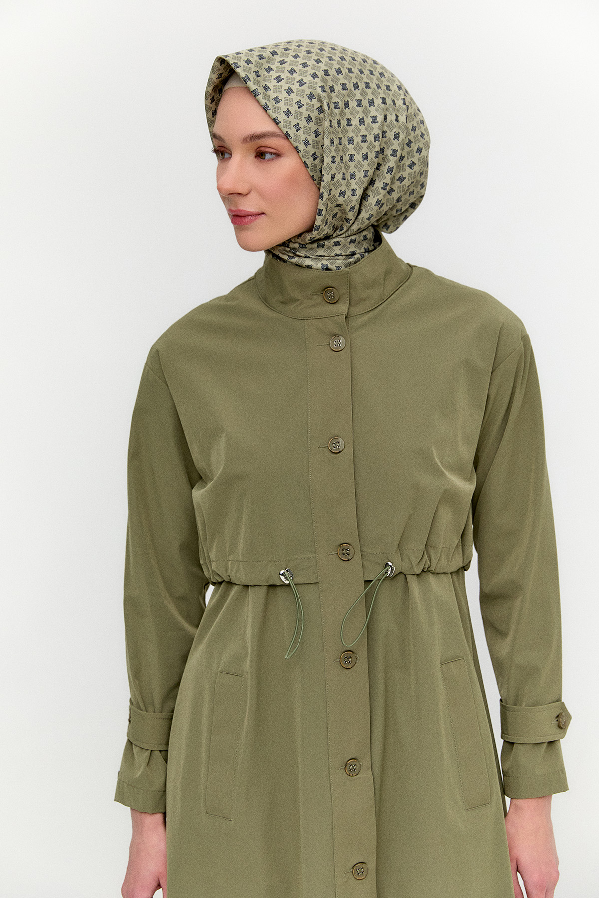 Stoper Detaylı Kap, Tesettür Giyim