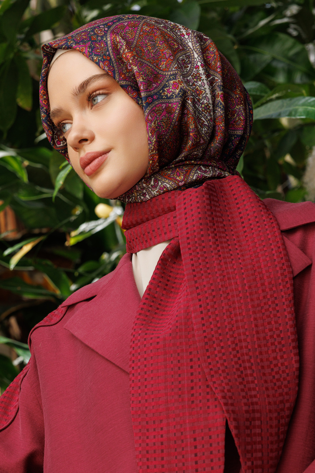 Monokrom Desenli Modal Şal, Tesettür Giyim