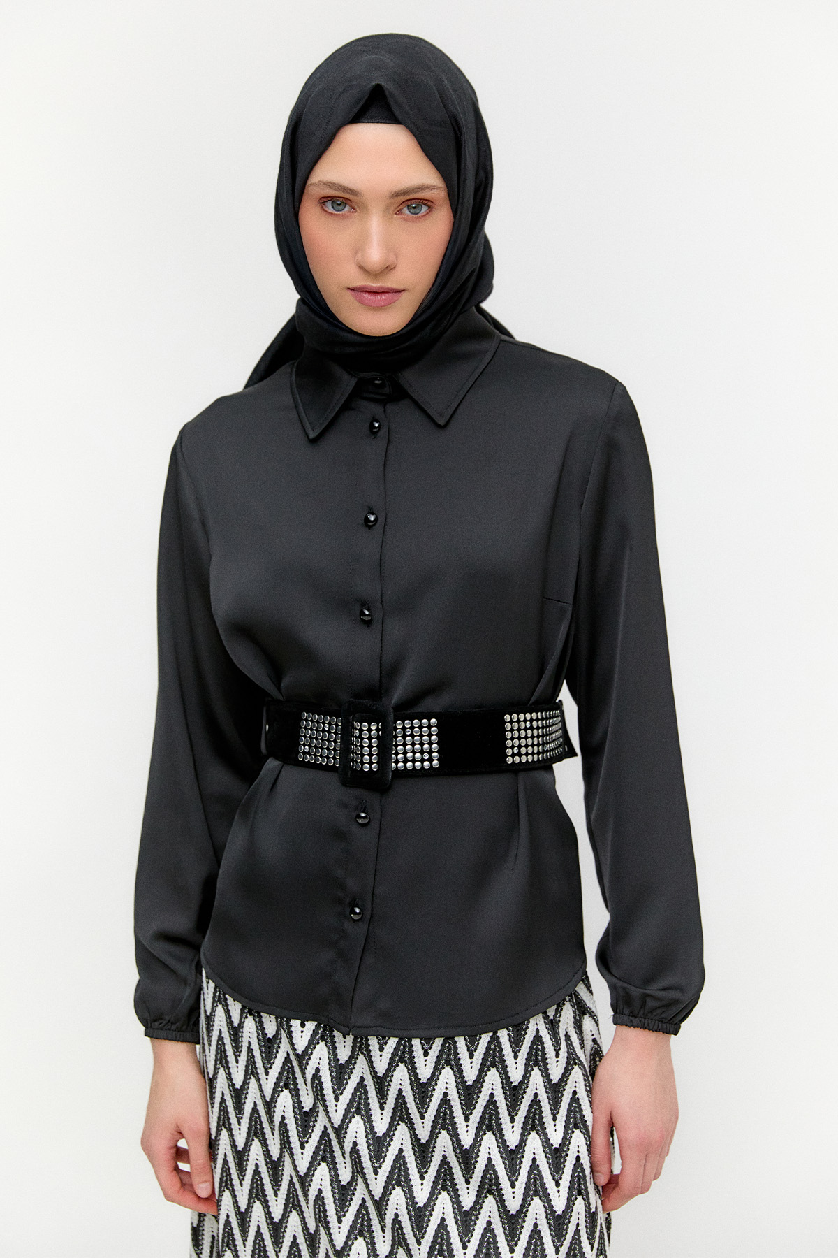 Zikzak Desenli İkili Takım, Tesettür Giyim