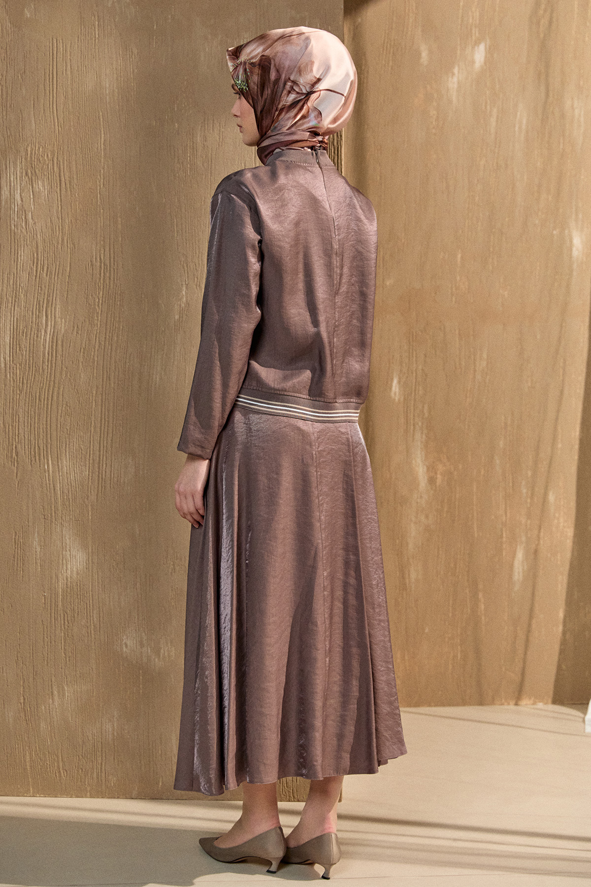 File Detaylı Etekli İkili Takım, Tesettür Giyim