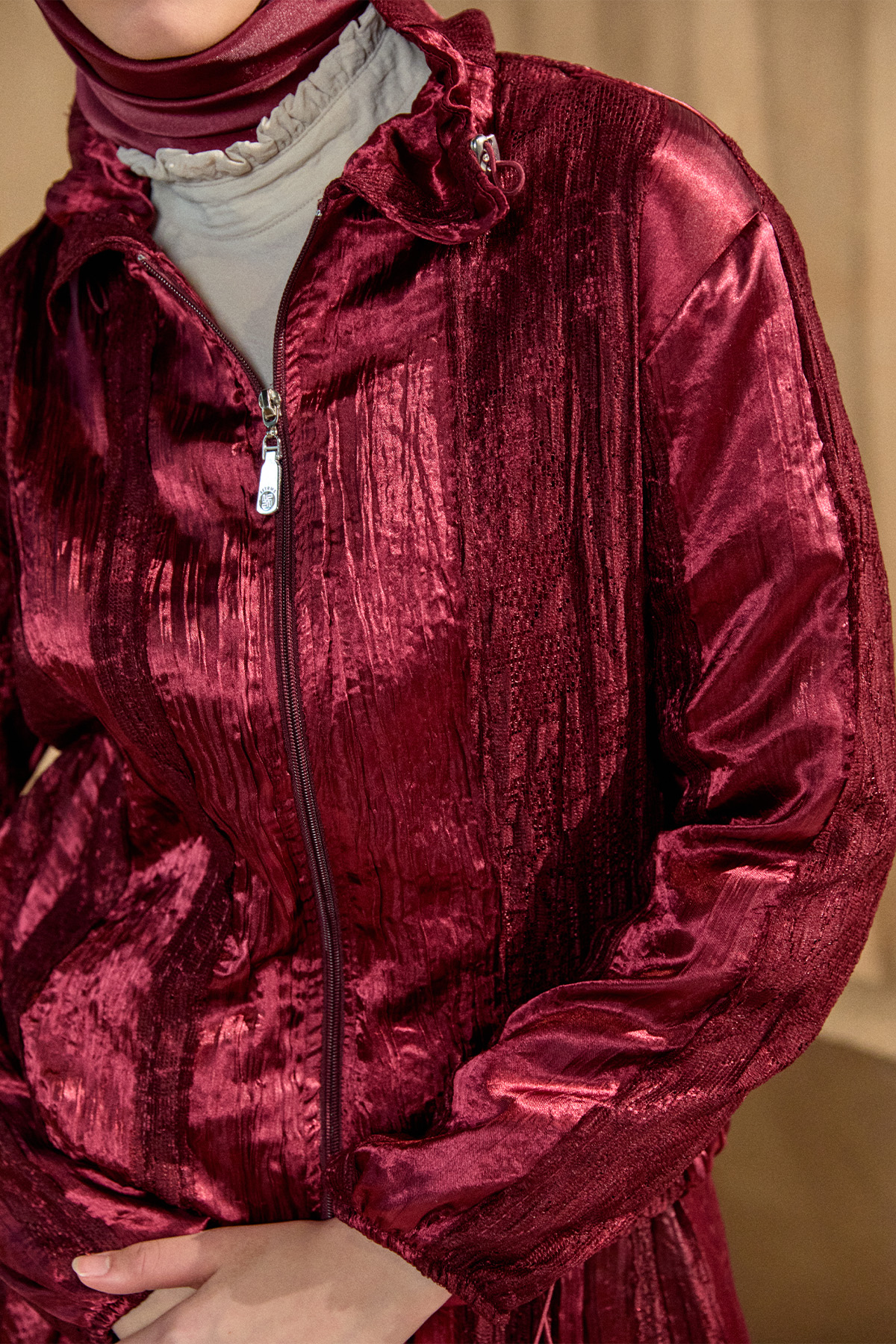 Jakarlı Dantel Detaylı İkili Takım, Tesettür Giyim