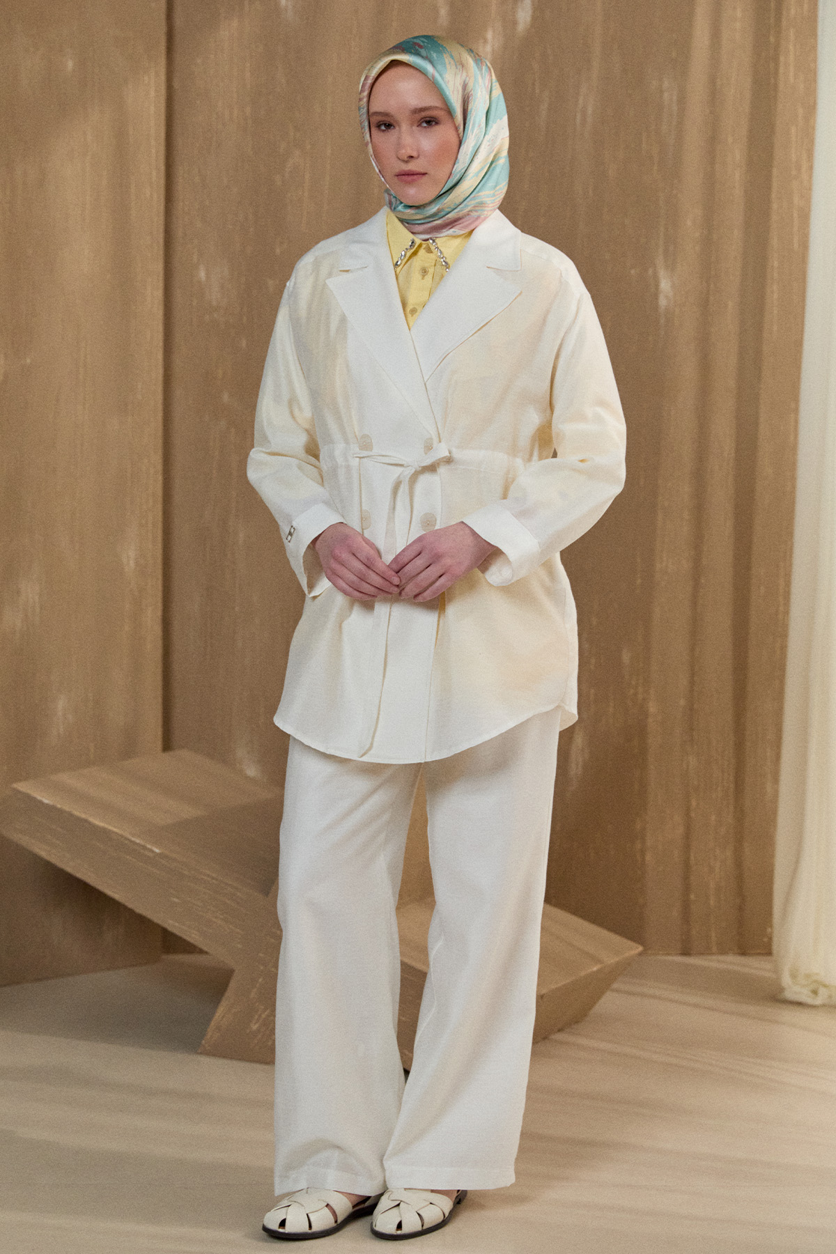 Kruvaze Kuşaklı İkili Takım, Tesettür Giyim